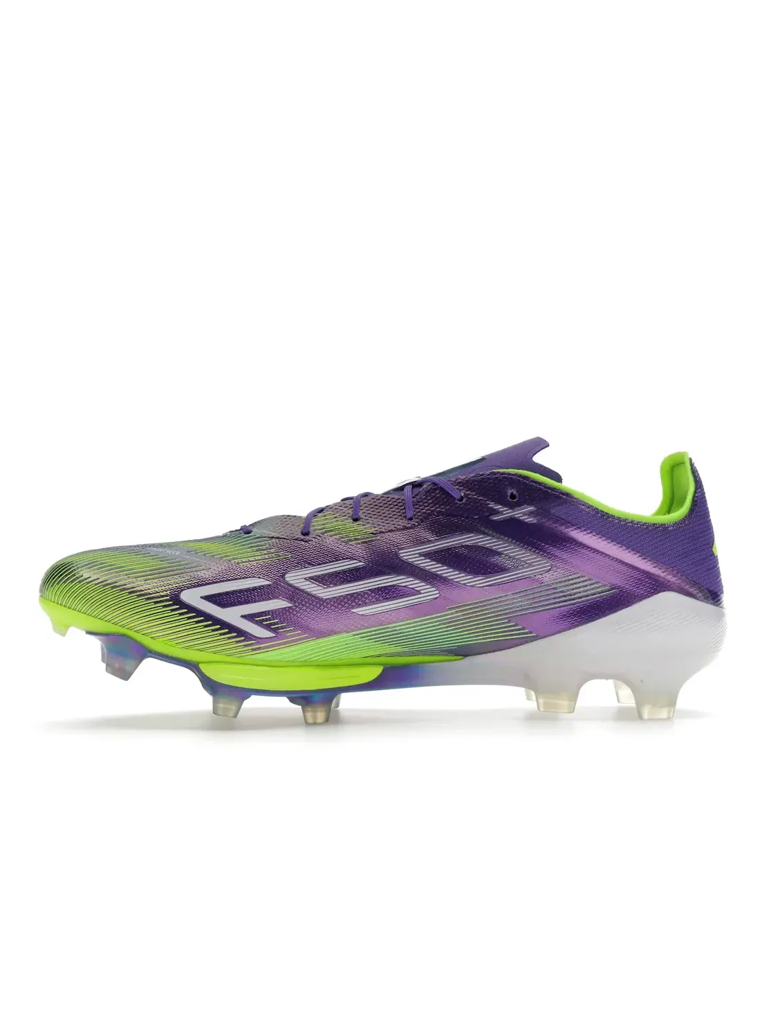 Мужские бутсы с шипами Adidas F50+ FG — изображение 3 из 4, фиолетовый/белый