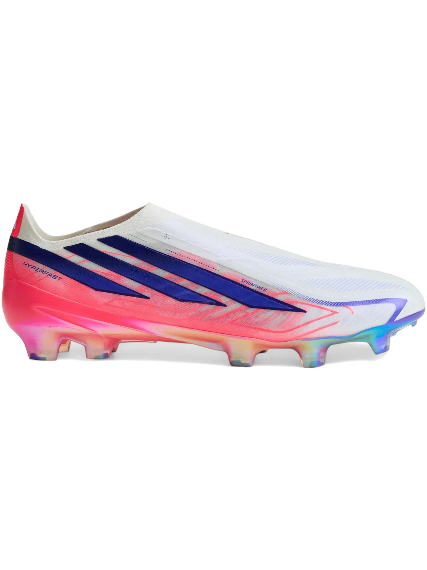 Мужские бутсы с принтом Adidas F50 Hyperfast Elite Laceless FG — изображение 1 из 1, белый/фиолетовый