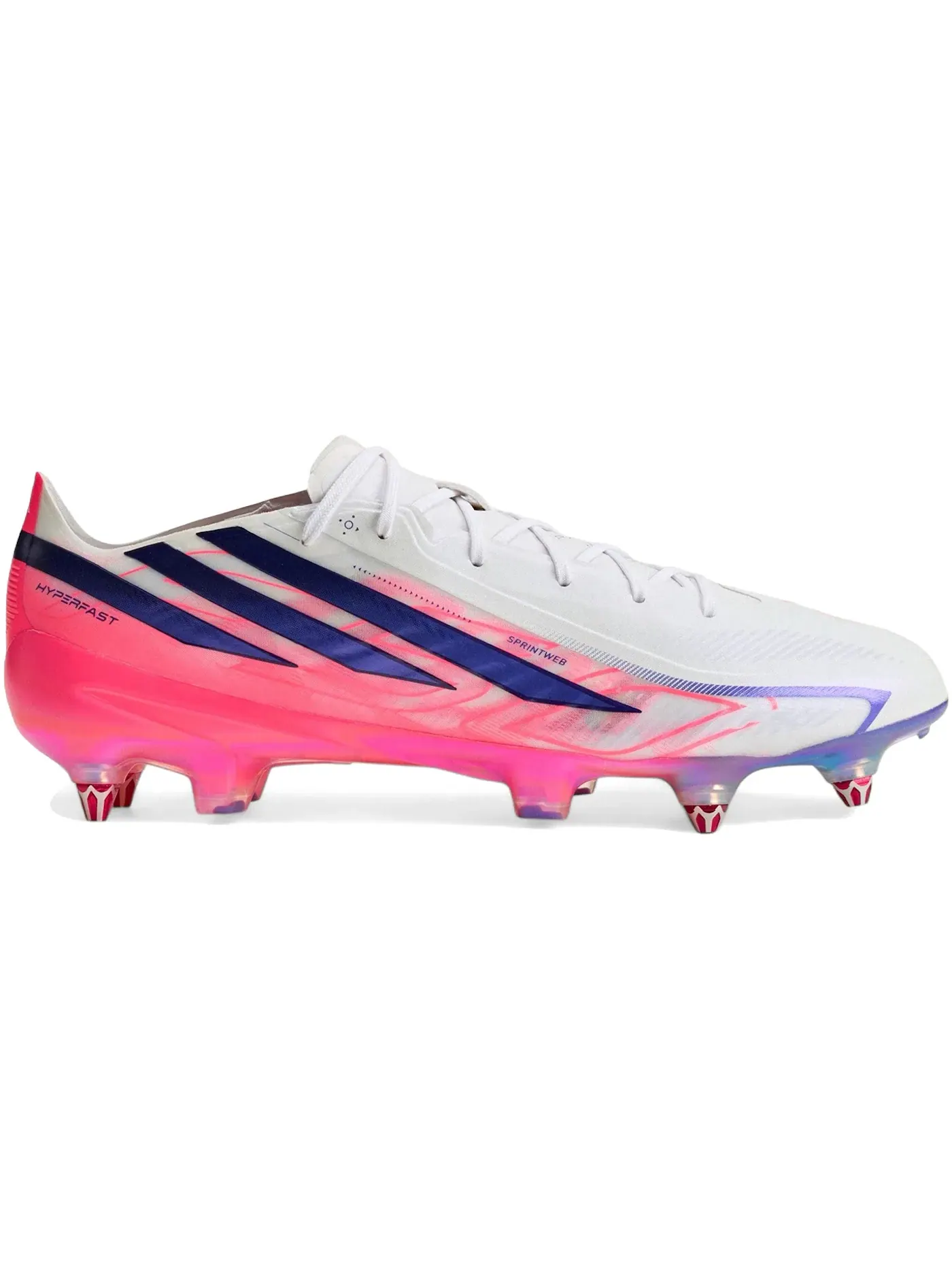 Мужские бутсы с шипами SG Adidas F50 Hyperfast Elite — изображение 1 из 1, белый/фиолетовый
