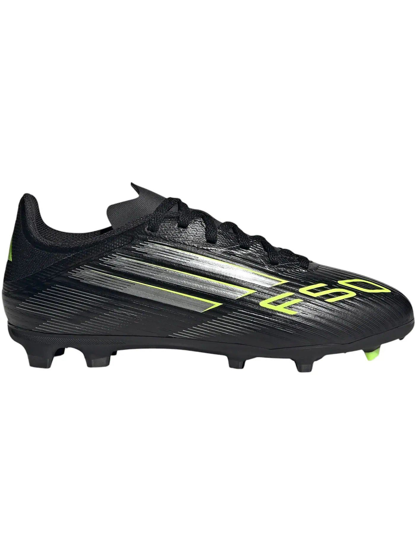 Детские бутсы для мальчиков с покрытием FG/MG Adidas F50 League Electric Stealth Pack — изображение 1 из 1, черный металлик