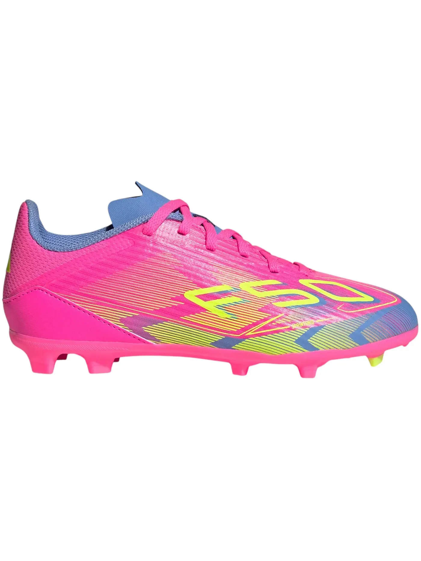 Детские бутсы с технологией FG/MG Adidas F50 League — изображение 1 из 1, розовый//синий