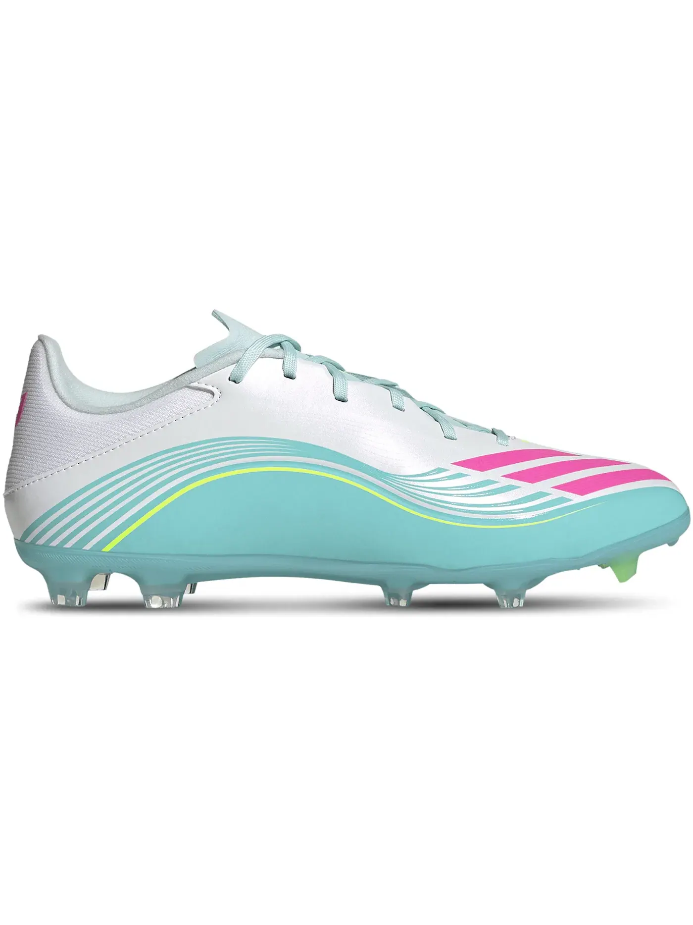 Мужские бутсы с шипами Adidas F50 League Firm/Multi-Ground — изображение 1 из 1, белый розовый голубой