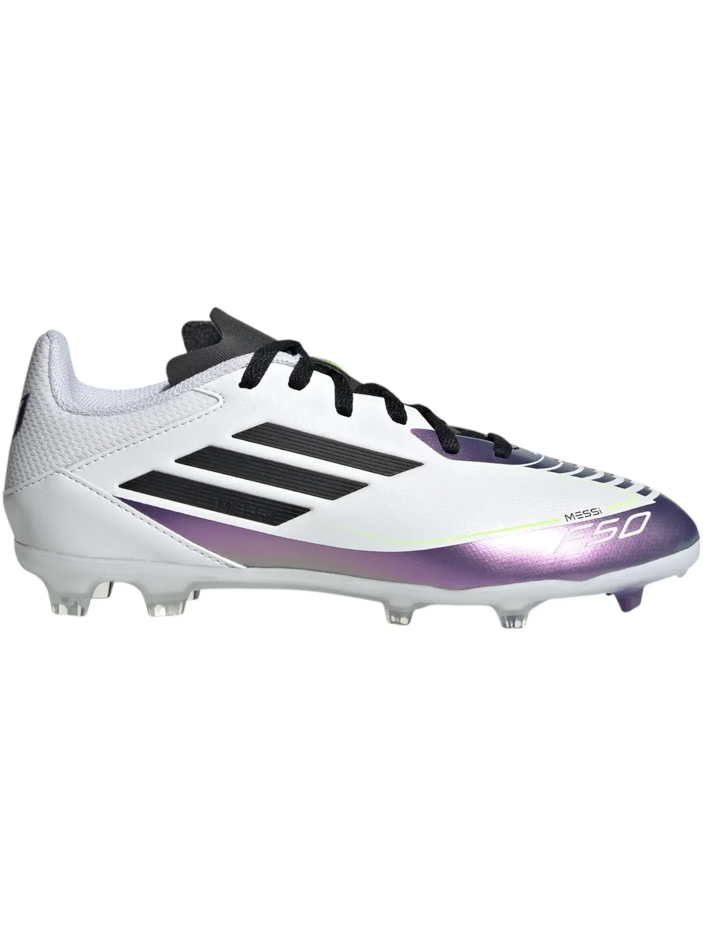 Детские бутсы для игры на твердом и смешанном покрытии F50 League Messi Adidas — изображение 1 из 1, белый черный фиолетовый