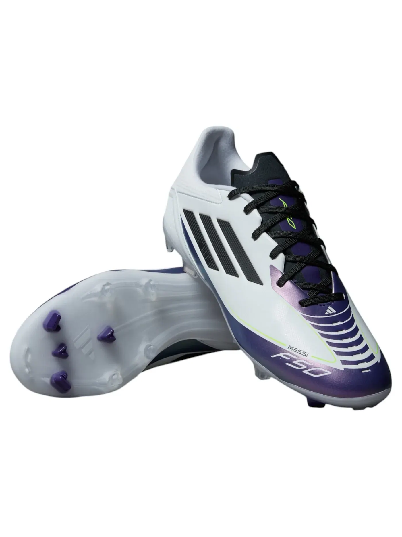 Мужские бутсы с шипами Adidas F50 League Firm/Multi-Ground — изображение 1 из 1, белый черный фиолетовый