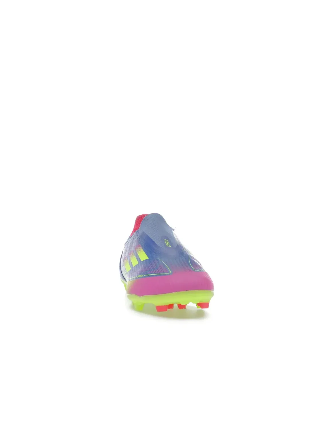 Детские бутсы без шнуровки Adidas F50 League Laceless FG/MG — изображение 2 из 4, синий розовый