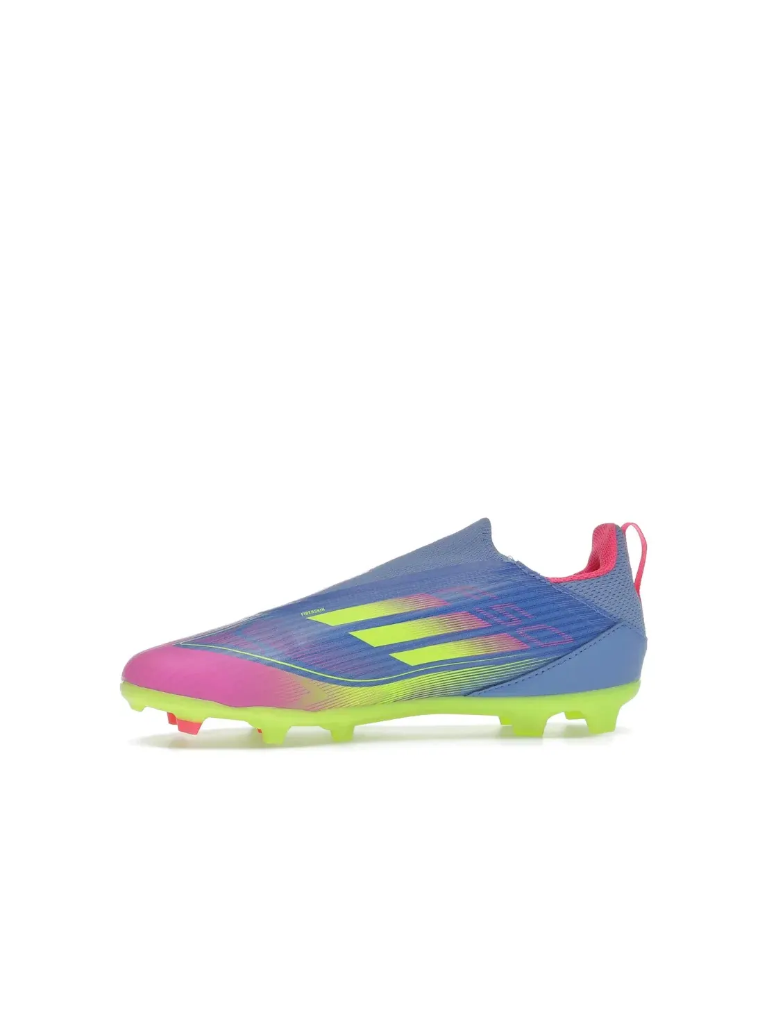 Детские бутсы без шнуровки Adidas F50 League Laceless FG/MG — изображение 3 из 4, синий розовый