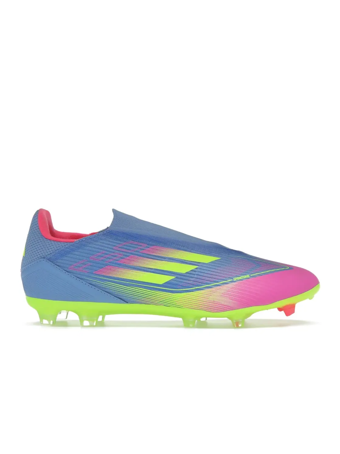 Мужские бутсы без шнуровки модель F50 League Laceless FG/MG Adidas — изображение 1 из 4, синий розовый