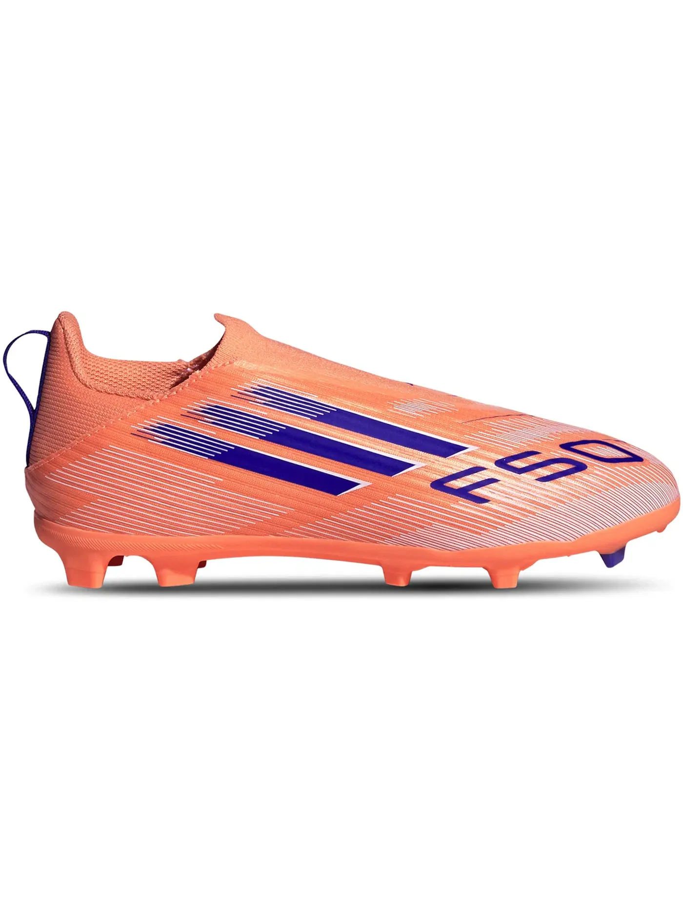 Детские бутсы с безшнуровкой Adidas F50 League Laceless FG/MG, Coral Blaze Pack — изображение 1 из 1