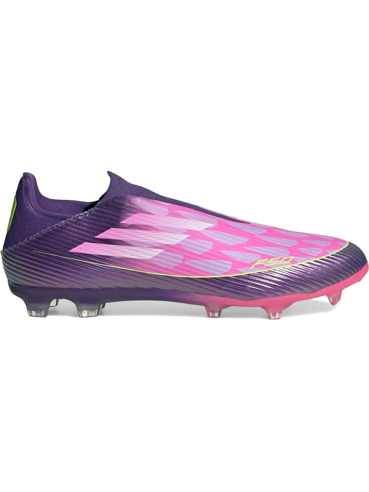 Мужские бутсы с системой бесшнуровки Adidas F50 League Laceless FG/MG — изображение 1 из 1, фиолетовый/белый