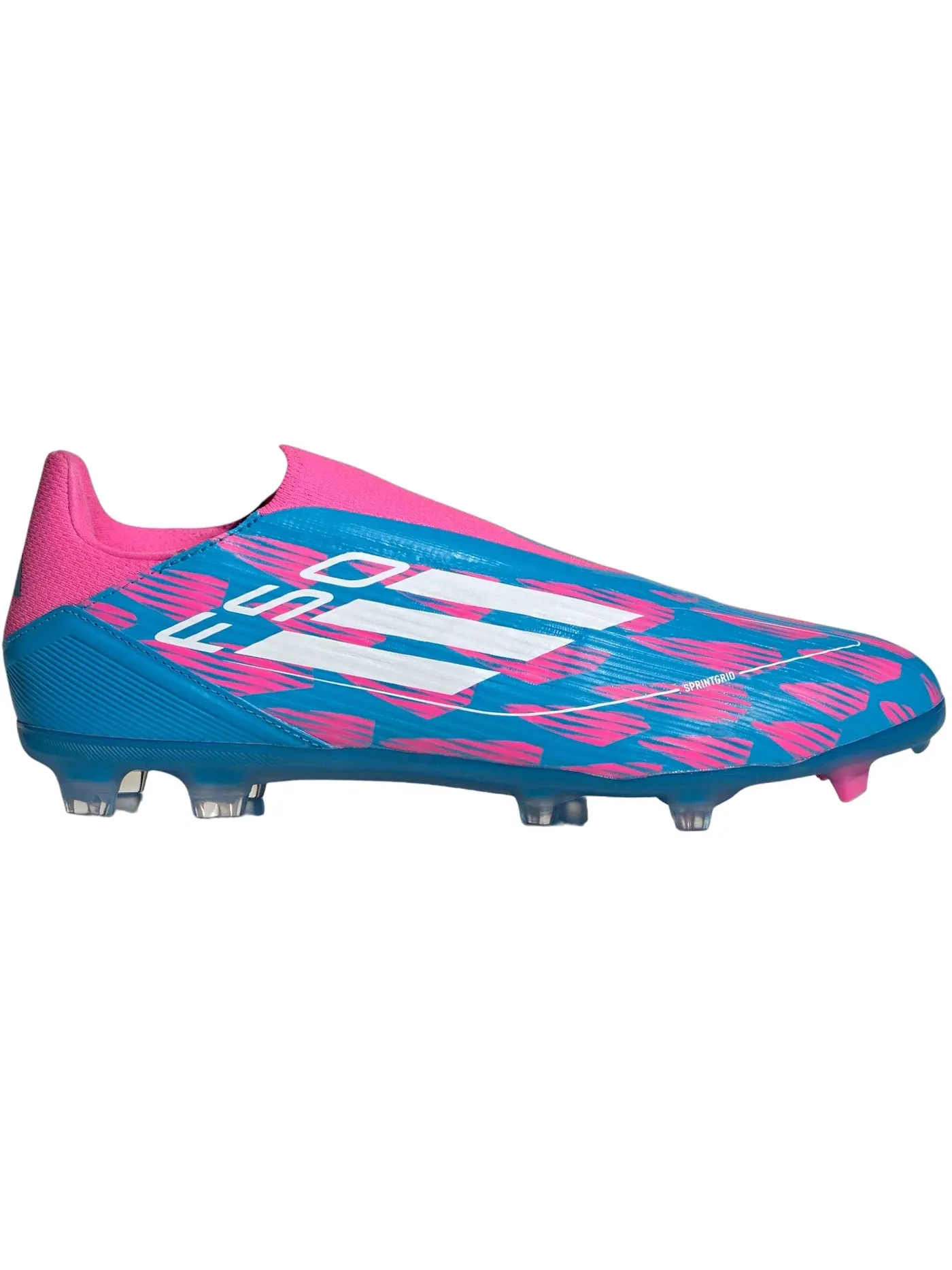 Мужские бутсы без шнуровки F50 League Adidas — изображение 1 из 1, синий белый розовый