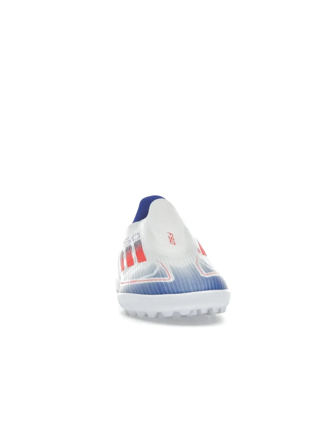 Мужские бутсы без шнуровки Adidas F50 League Laceless Turf — изображение 2 из 4, белый красный синий