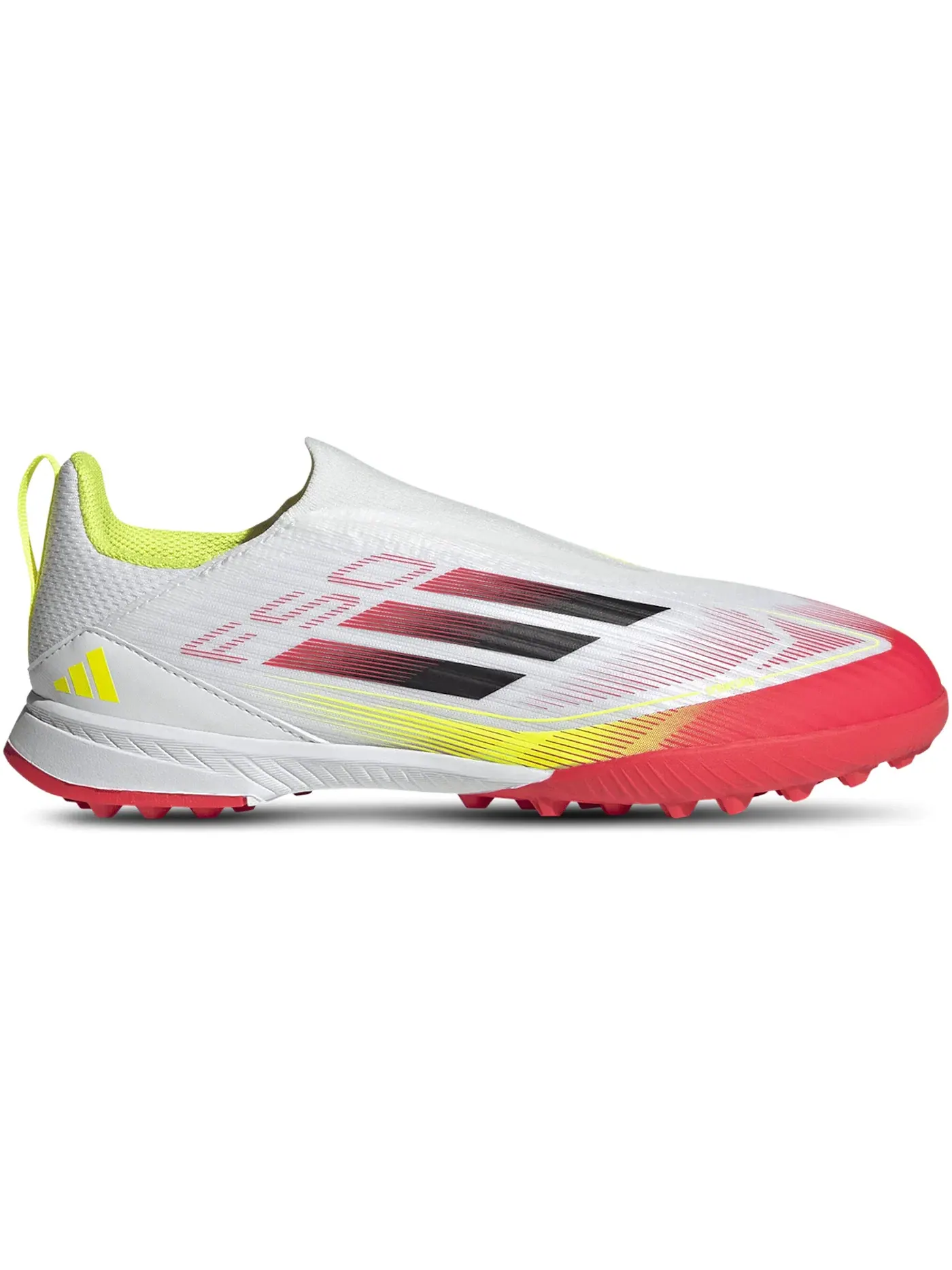Детские бутсы без шнуровки F50 League Laceless Turf Adidas — изображение 1 из 1, белый черный желтый