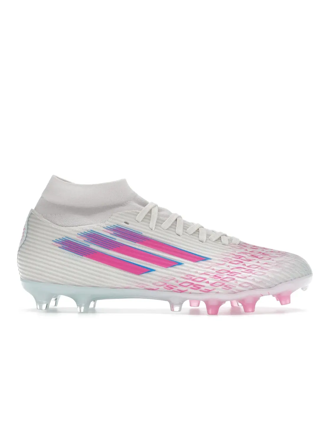 Женские бутсы с высоким вырезом Sparkfusion Adidas F50 League Mid Cut FG AG — изображение 1 из 4, белый розовый белый