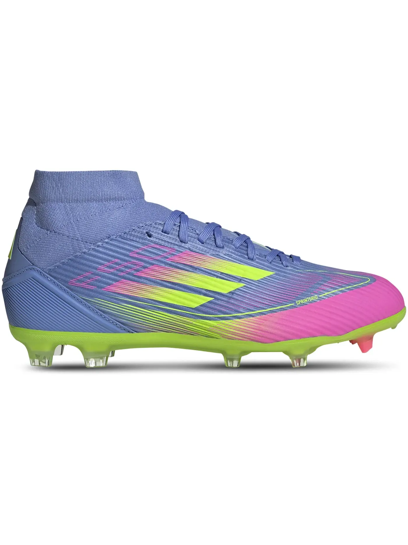 Женские бутсы с высоким берцем F50 League Mid-Cut FG Adidas — изображение 1 из 1, синий розовый
