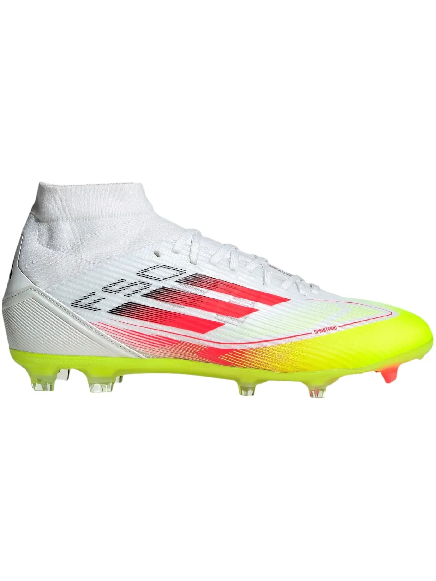 Женские бутсы Adidas F50 League Mid-Cut FG/MG — изображение 1 из 1, белый красный желтый