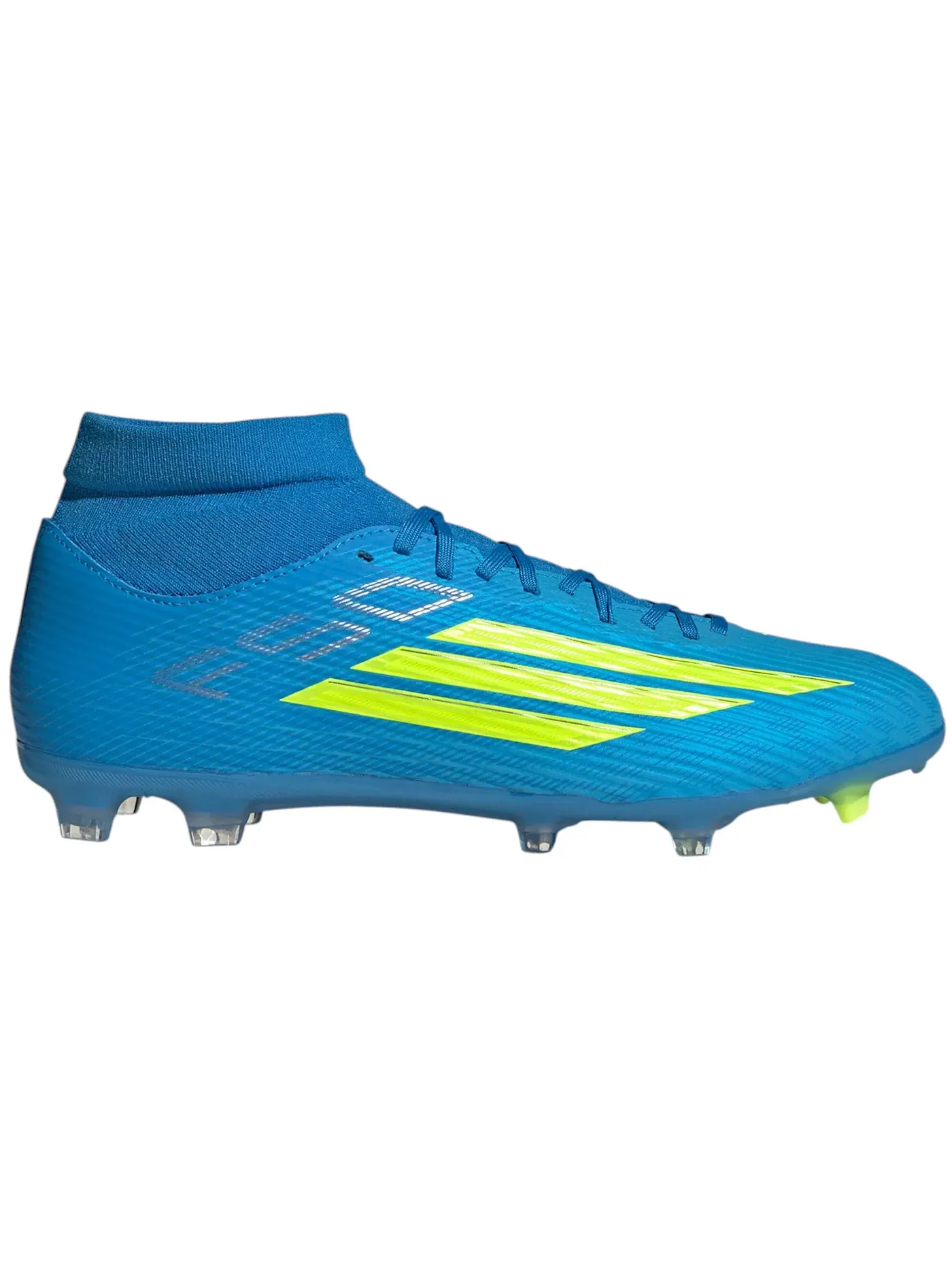 Мужские бутсы с высоким верхом Adidas F50 League Mid Cut FG/MG — изображение 1 из 1, синий/желтый