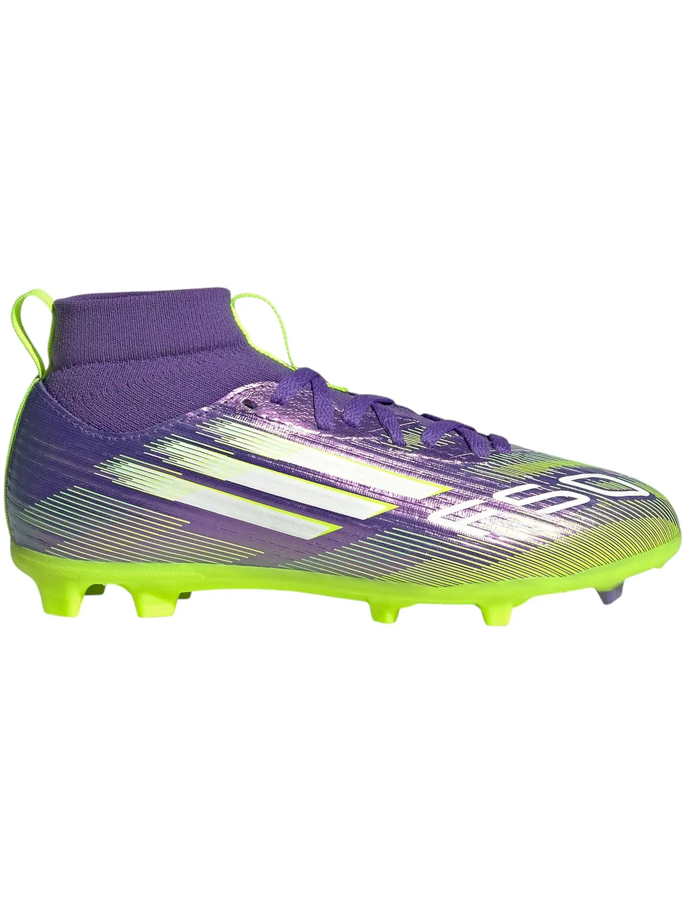 Детские бутсы Adidas F50 League Mid-Cut FG/MG — изображение 1 из 1, фиолетовый белый