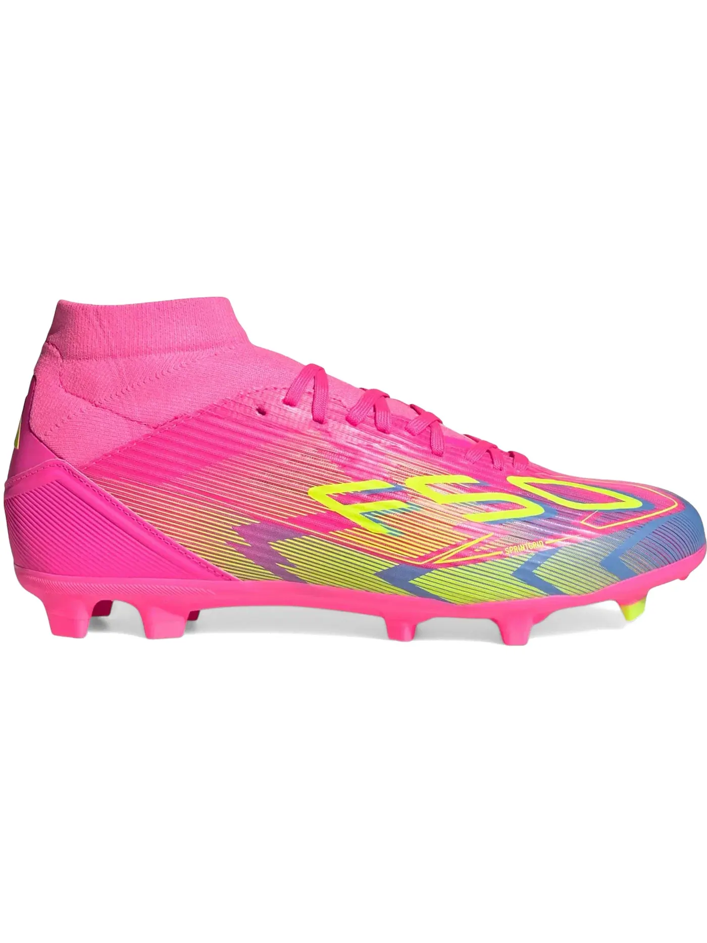 Женские бутсы F50 League Mid-Cut FG Adidas — изображение 1 из 1, розовый синий