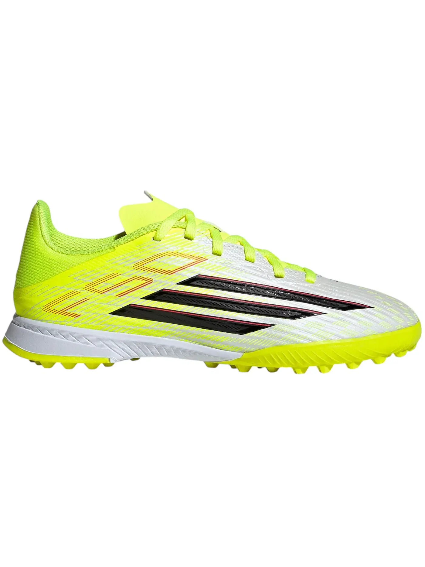 Детские бутсы для футбола с принтом Adidas F50 League TF — изображение 1 из 1, желтый черный красный