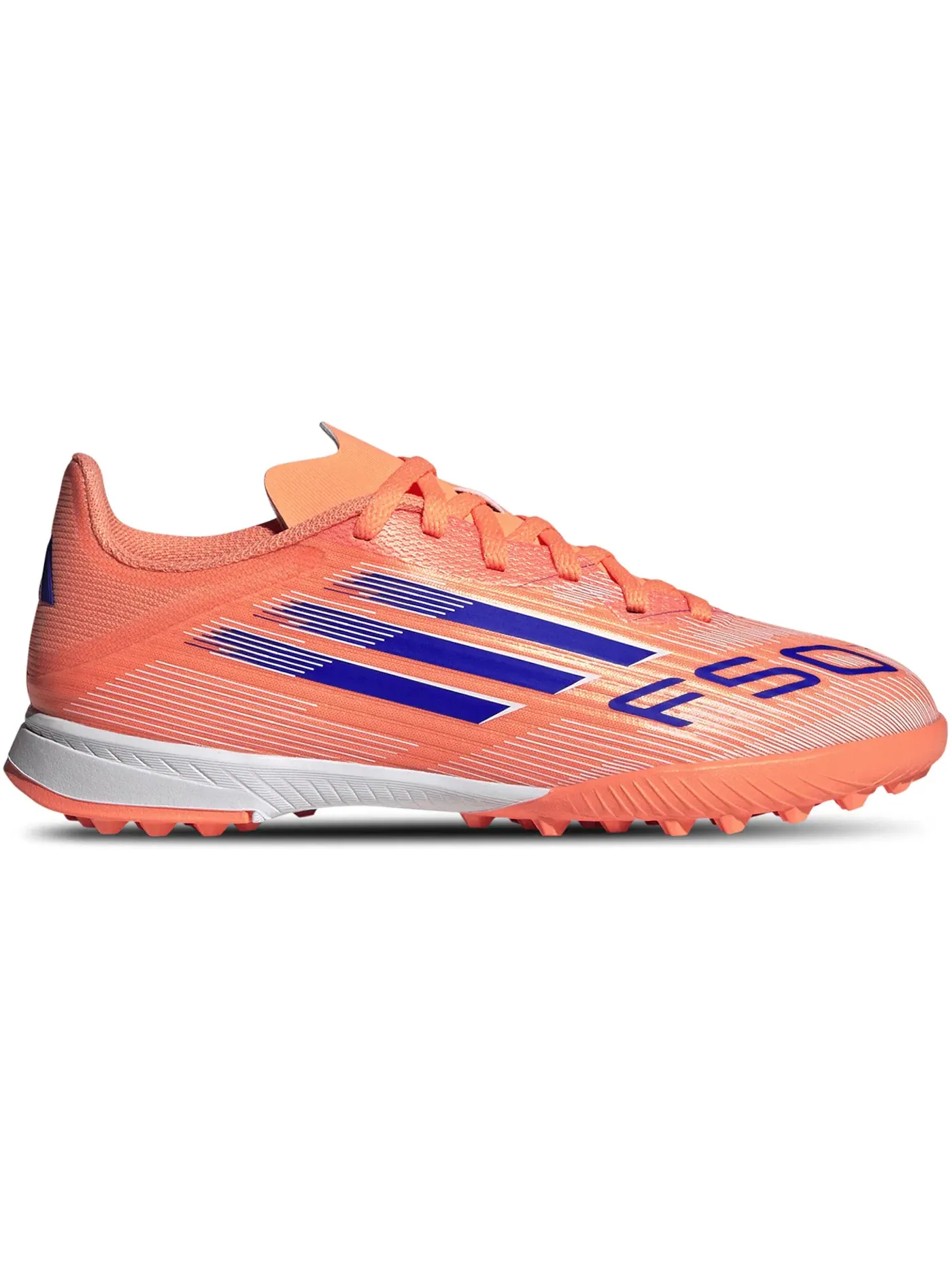 Детские бутсы с принтом Adidas F50 League TF Adidas — изображение 1 из 1, оранжевый синий белый