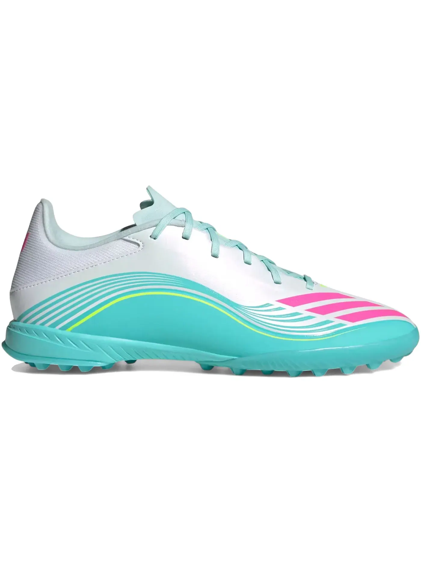 Мужские бутсы для игры на искусственном покрытии Adidas F50 League Turf — изображение 1 из 1, белый/розовый/голубой
