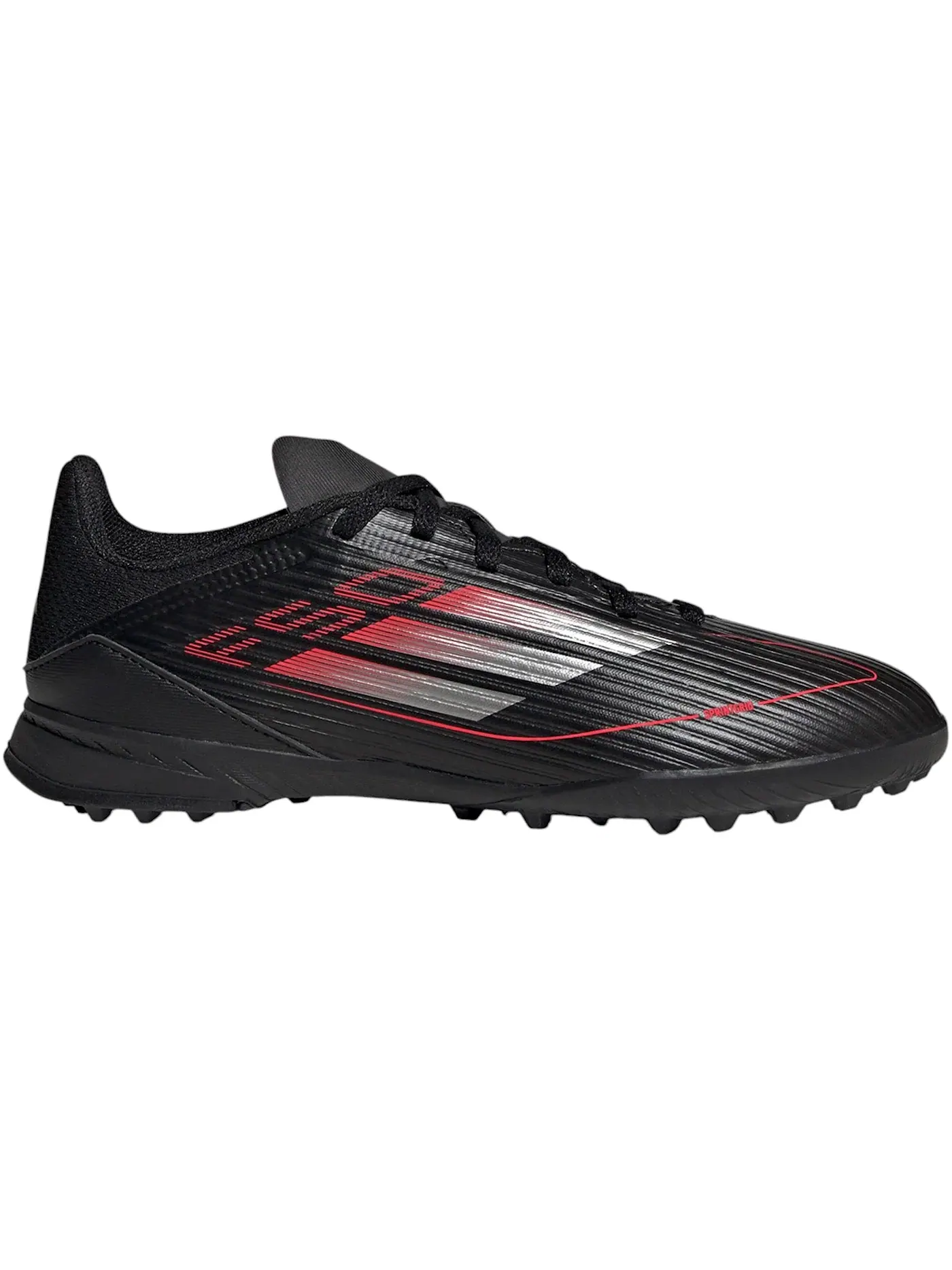 Детские бутсы для футбола на искусственном покрытии Adidas F50 League Turf — изображение 1 из 1, черный металлик красный