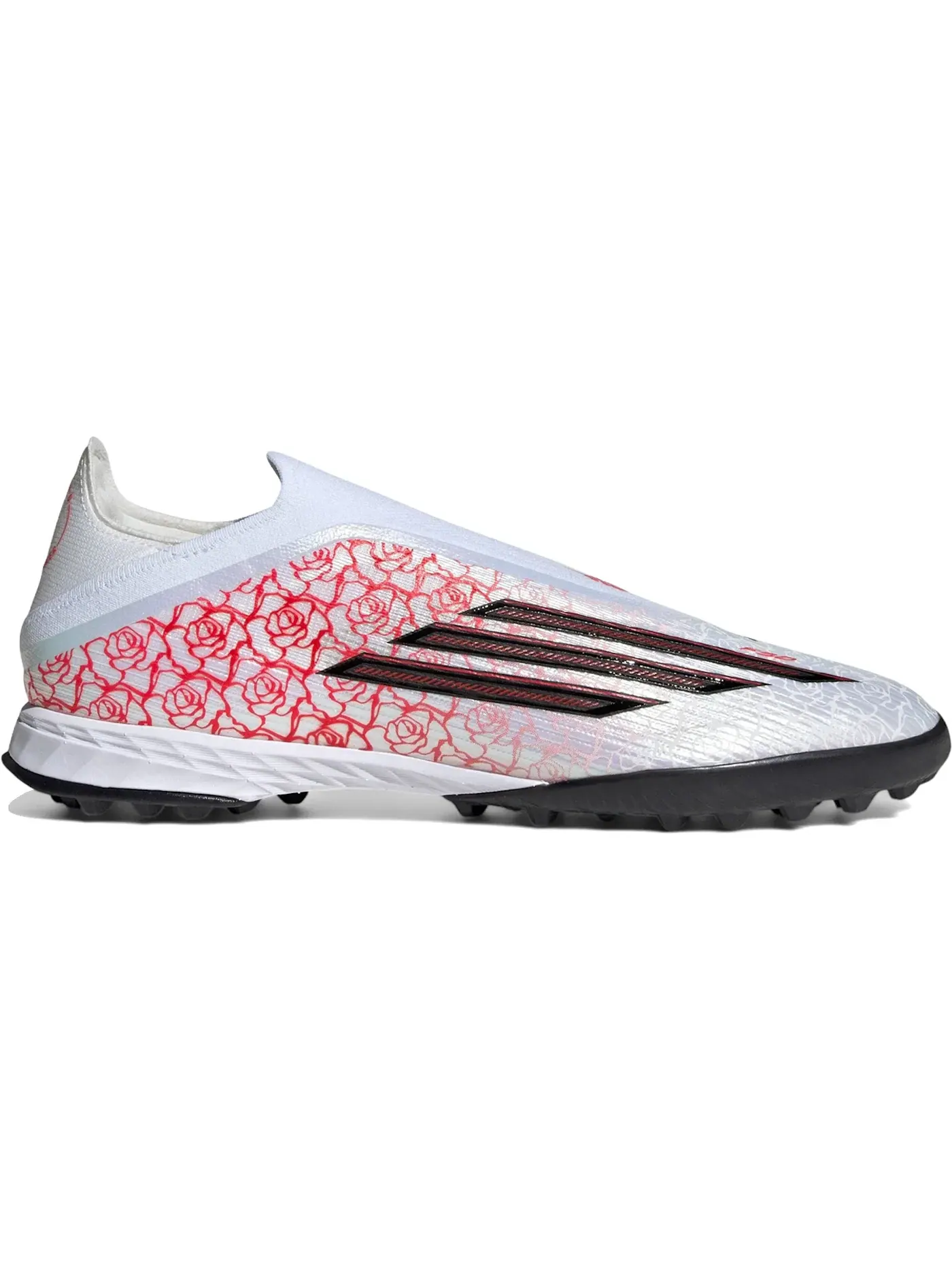 Мужские бутсы без шнурков F50 Pro Laceless TF Adidas — изображение 1 из 1, белый черный красный