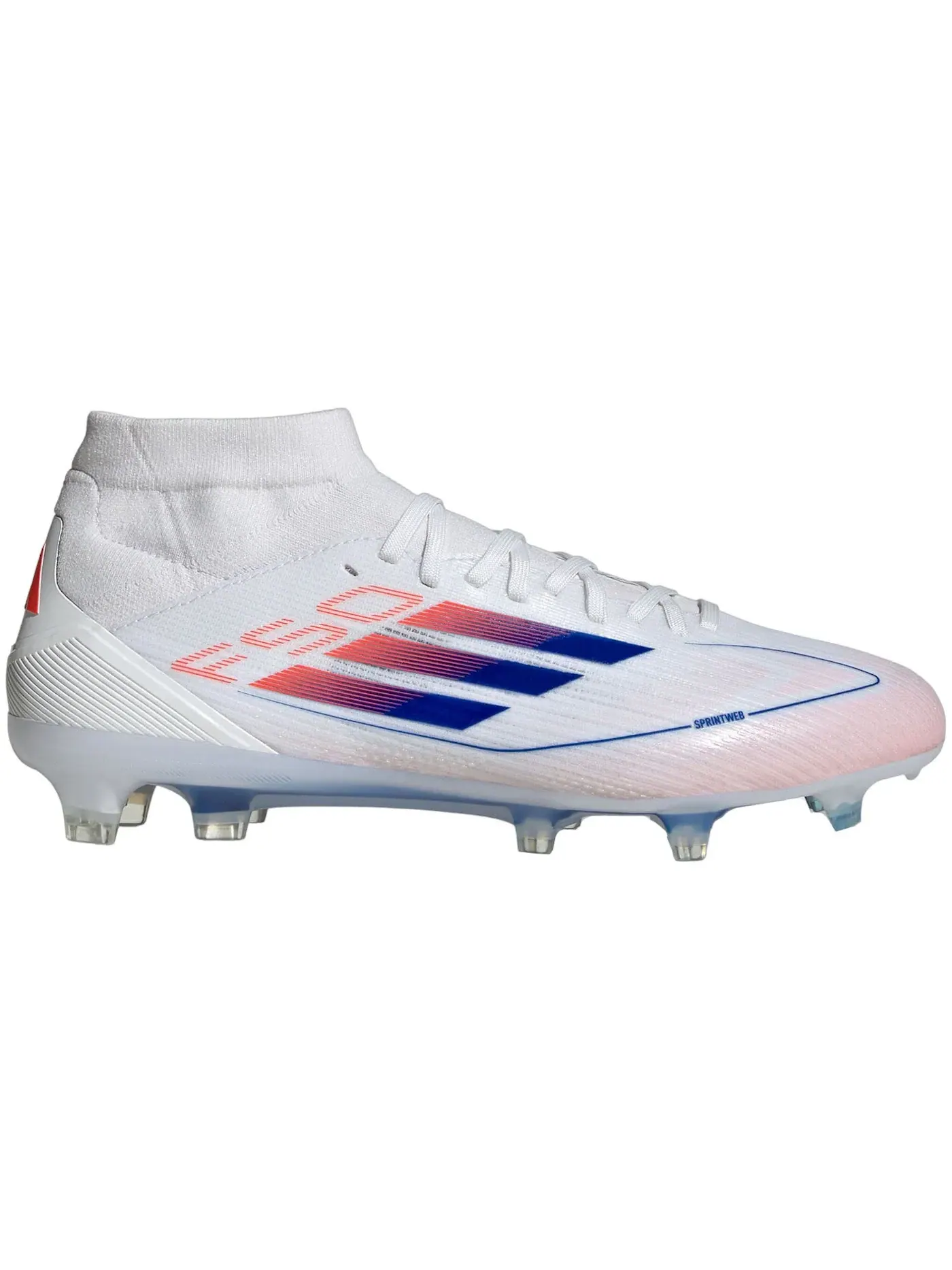 Женские бутсы с длинным рукавом Adidas F50 Pro Mid-Cut FG — изображение 1 из 1, белый синий красный