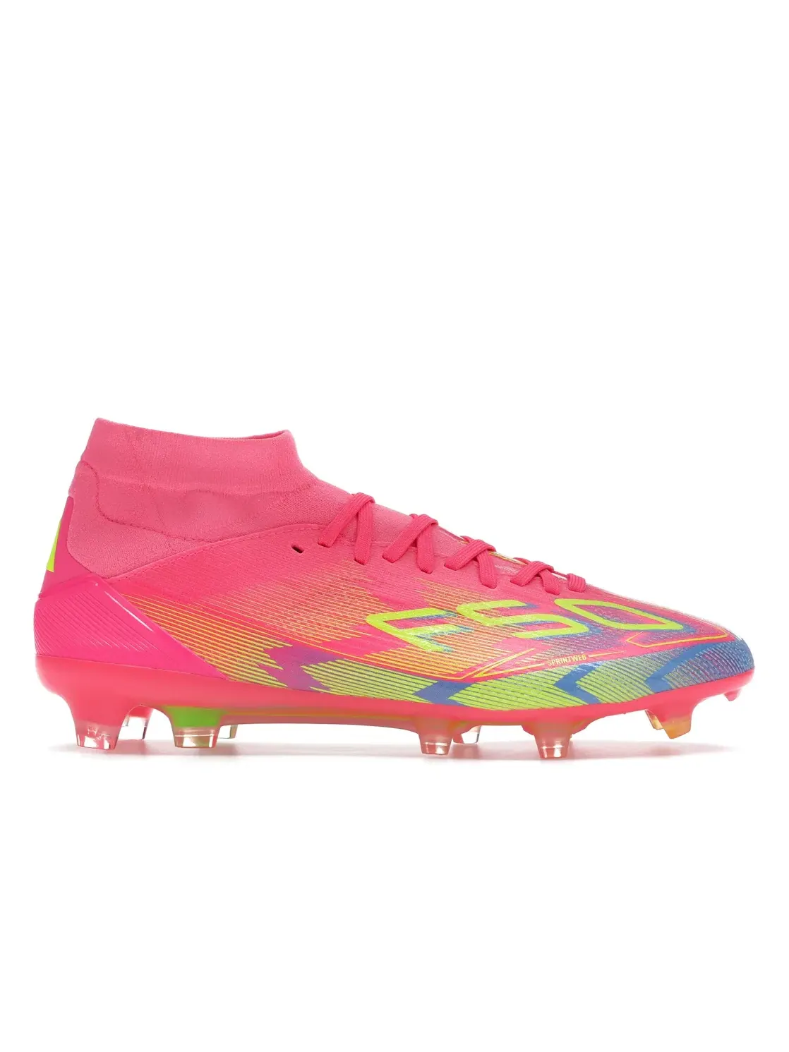 Женские бутсы с шипами Adidas F50 Pro Mid-Cut FG — изображение 1 из 4, розовый//синий