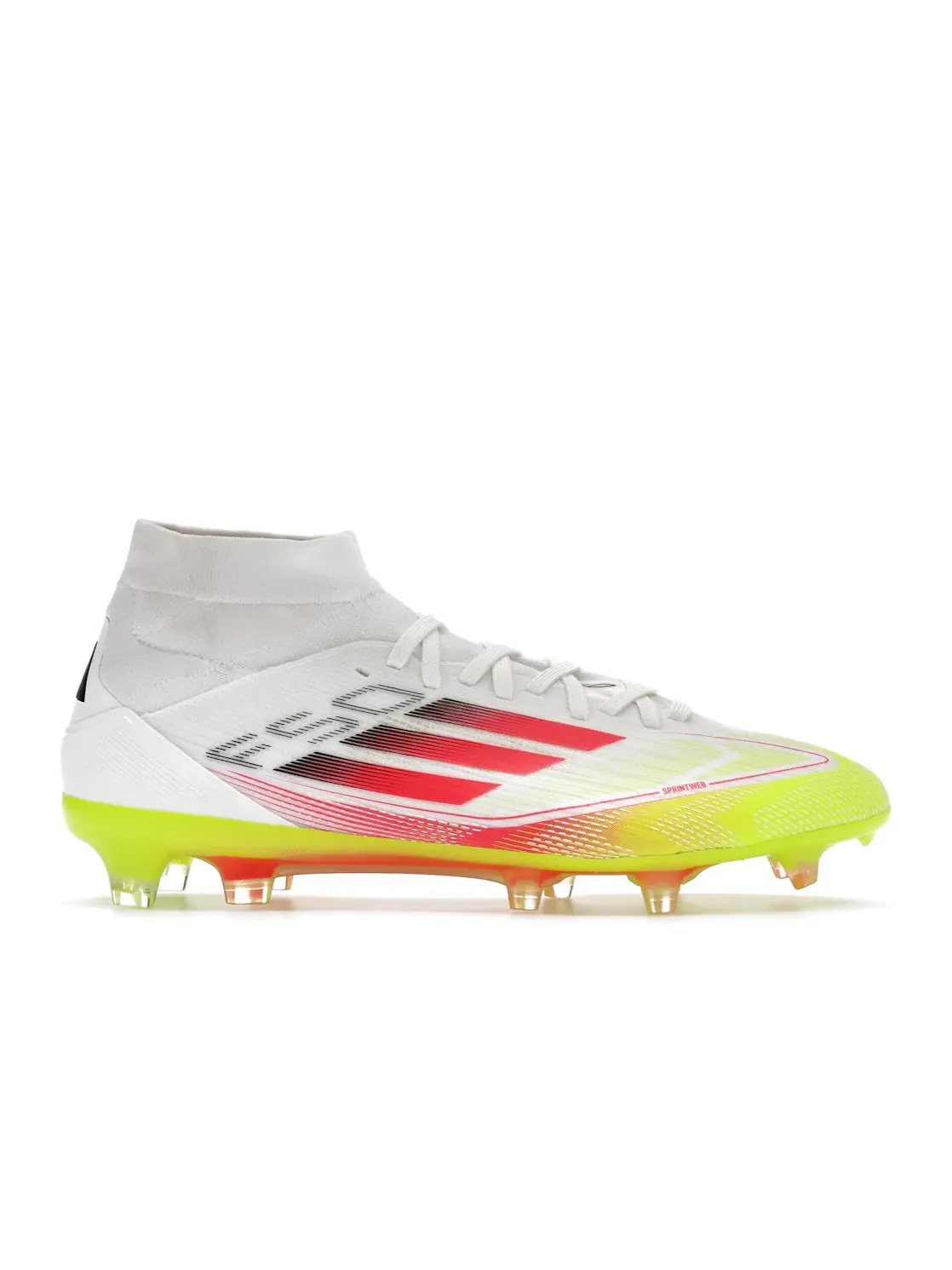 Женские бутсы с шипами Adidas F50 Pro Mid-Cut FG — изображение 1 из 4, белый/красный/желтый