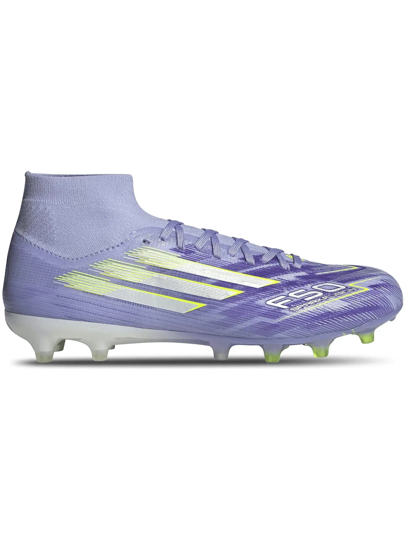Женские бутсы с шипами Adidas F50 Pro Mid-Cut FG — изображение 1 из 1, фиолетовый//фиолетовый