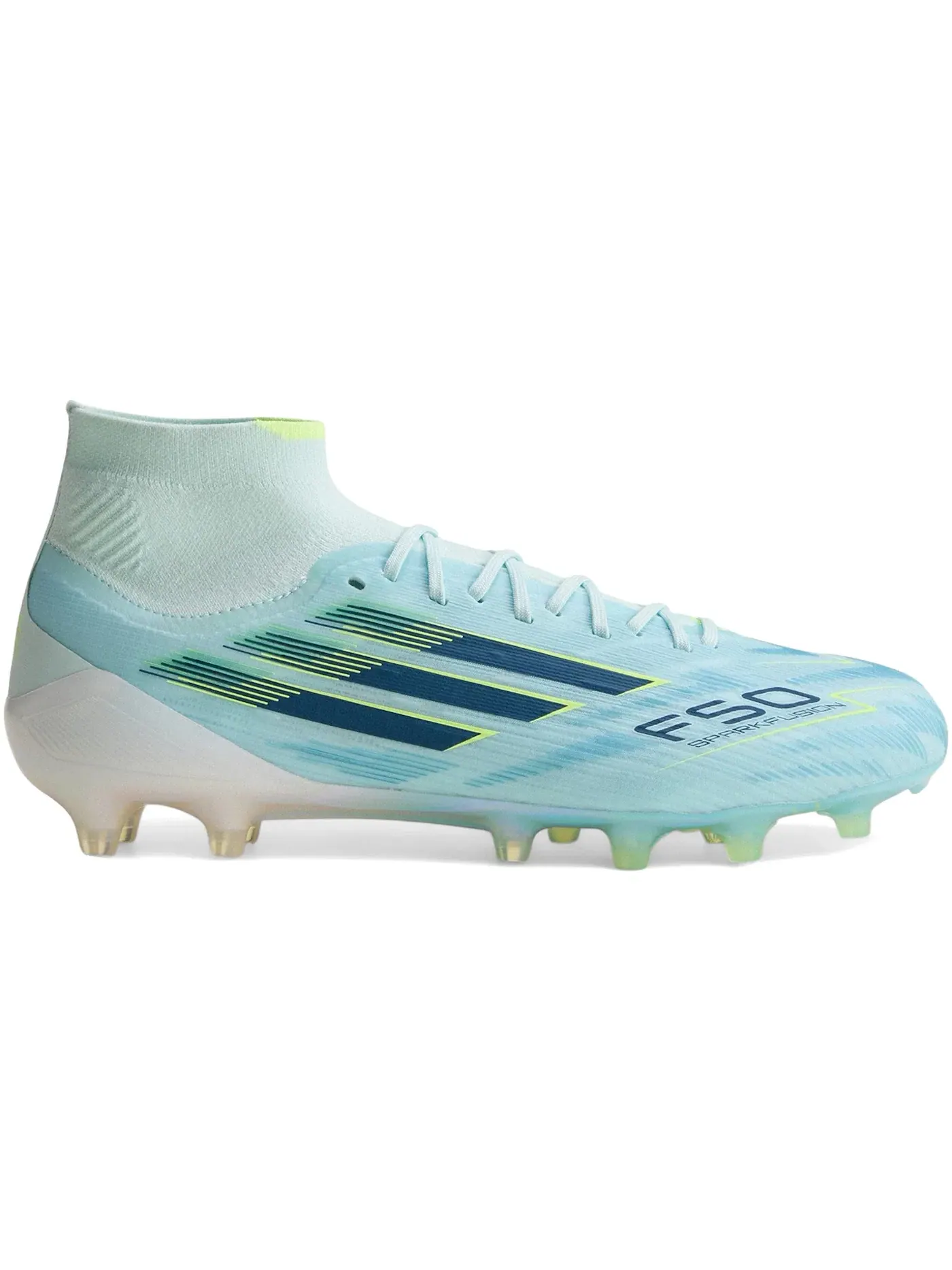 Женские бутсы с высоким берцем Sparkfusion Elite Mid Cut FG/AG Adidas — изображение 1 из 1, синий-желтый