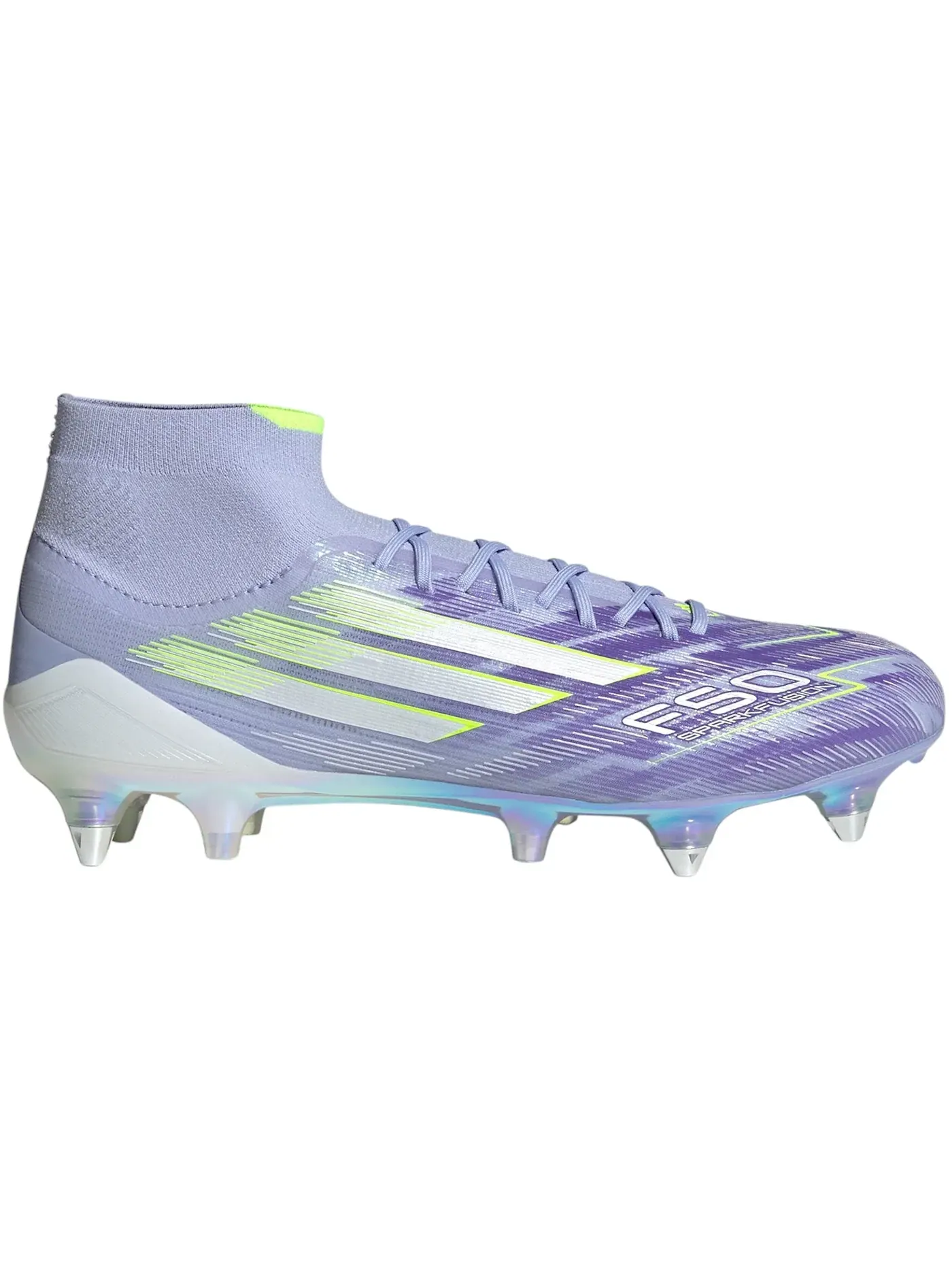 Женские бутсы с шипами Adidas F50 Sparkfusion Elite Mid SG — изображение 1 из 1, фиолетовый фиолетовый