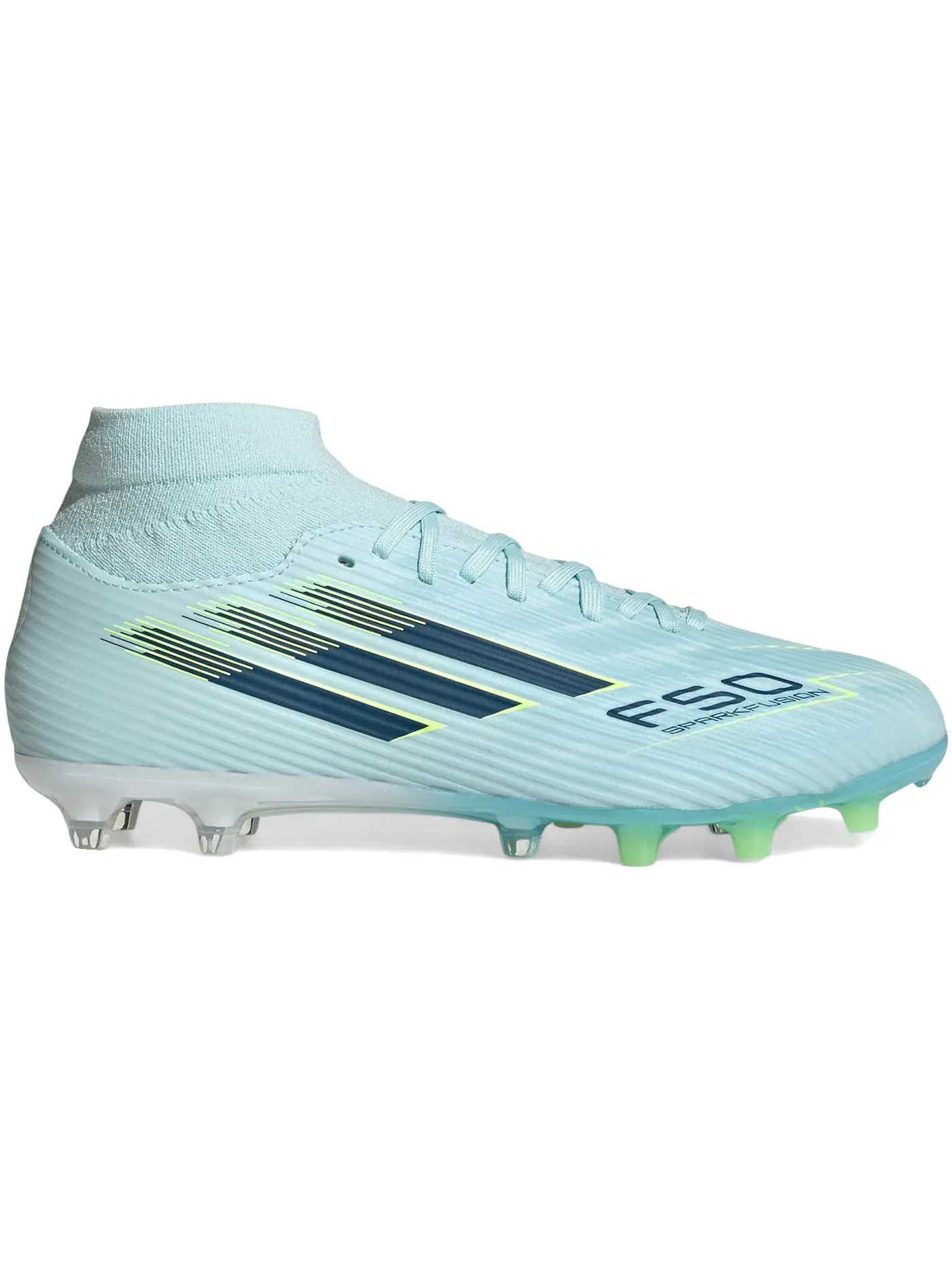 Женские бутсы с высоким вырезом Sparkfusion League Mid Cut FG/AG Adidas — изображение 1 из 1, синий//-желтый