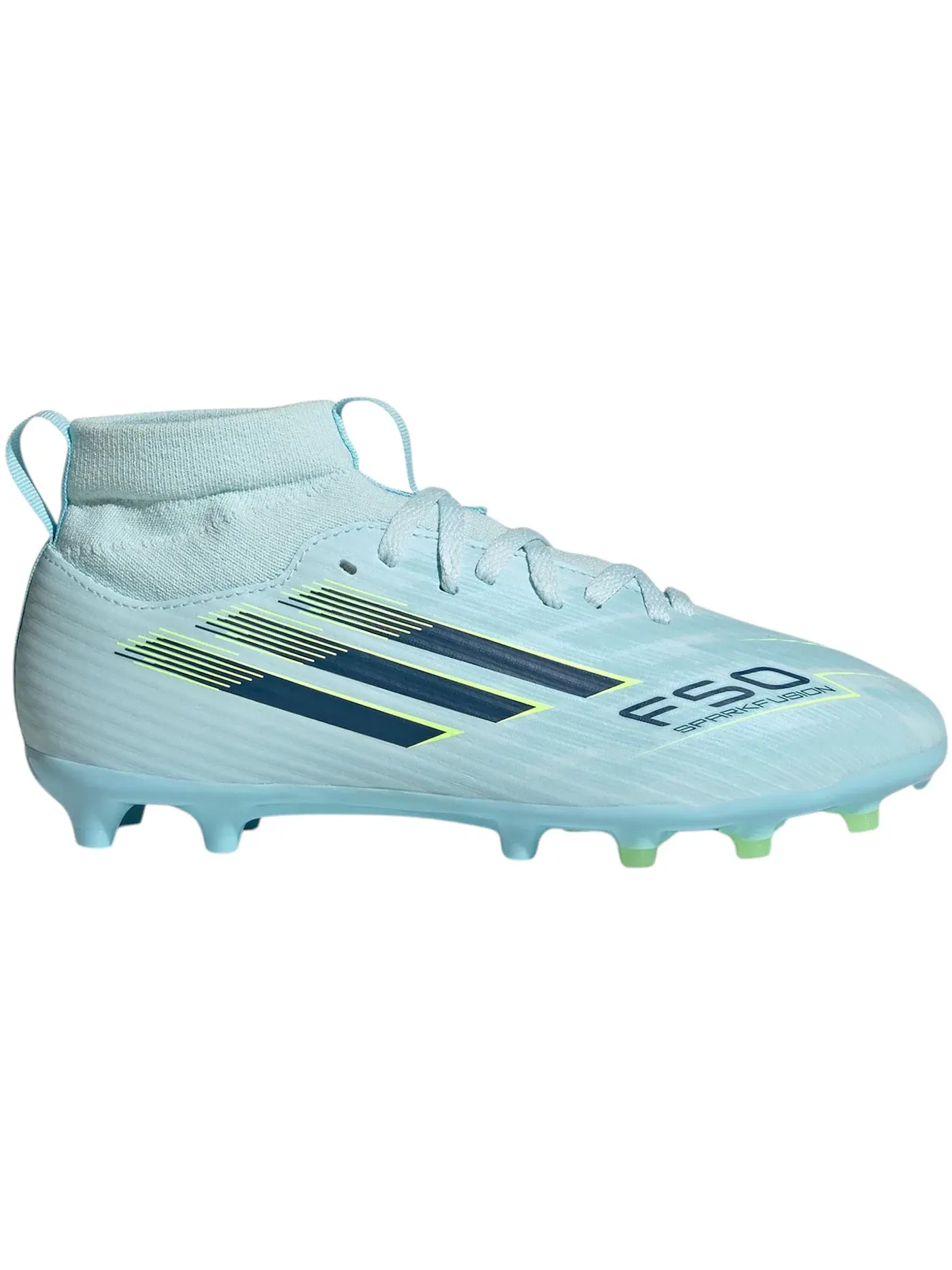Детские бутсы для игр на натуральном и искусственном газоне F50 Sparkfusion League Mid Cut FG/AG Adidas — изображение 1 из 1