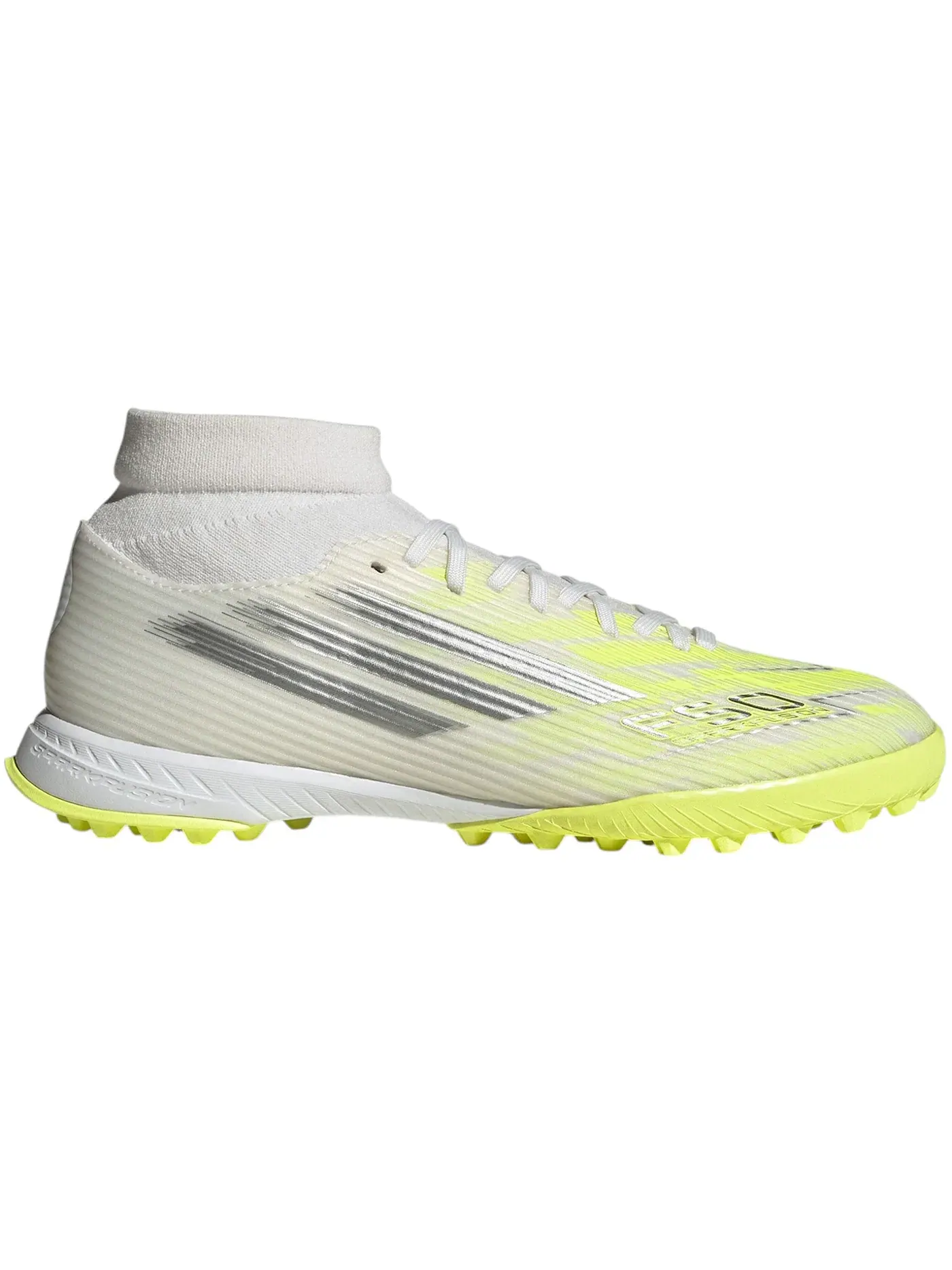 Женские бутсы с высоким берцем Sparkfusion League Mid Cut TF Adidas — изображение 1 из 1, белый/металлик/-желтый