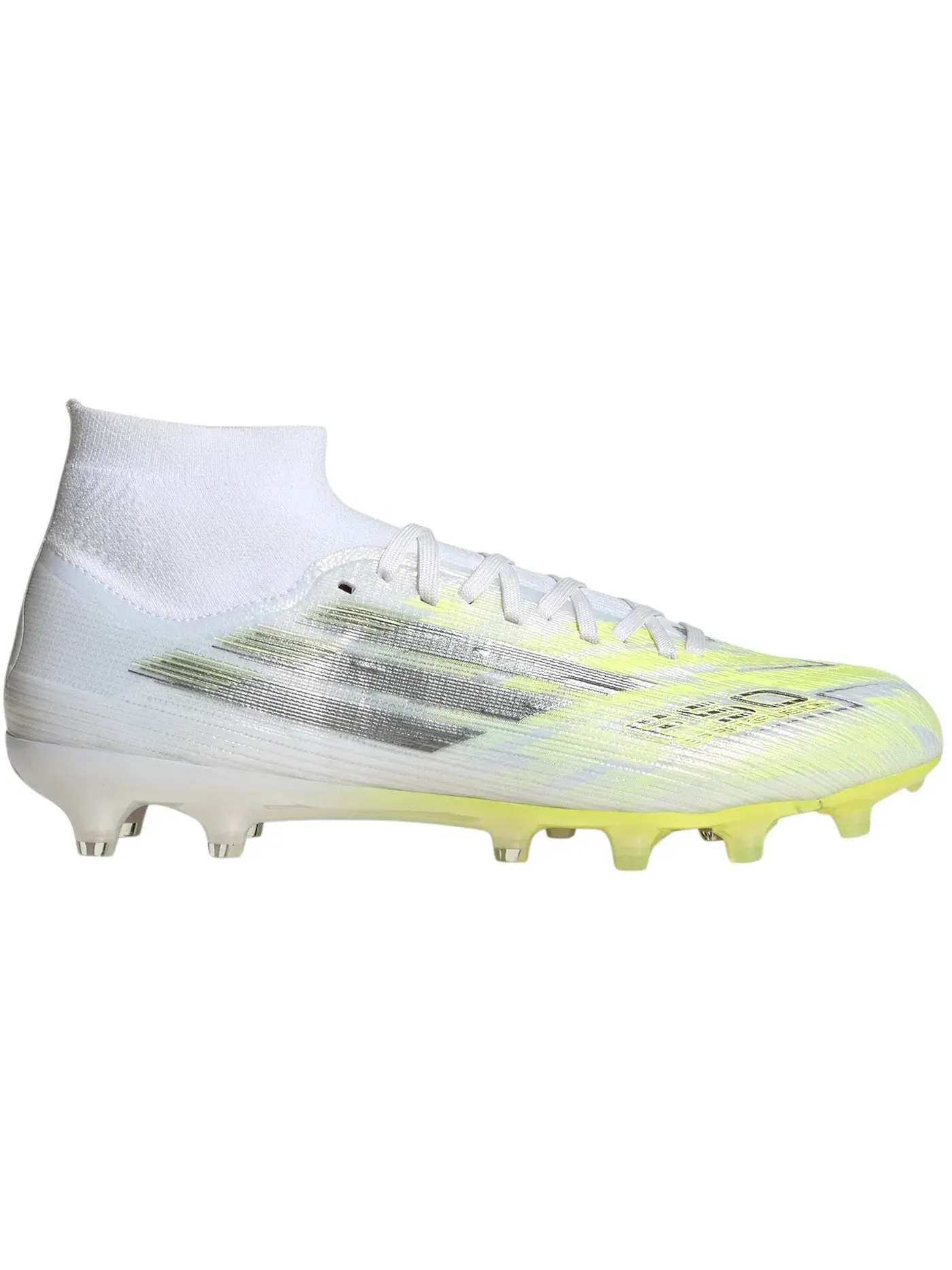Женские бутсы Adidas F50 Sparkfusion Pro Mid Cut FG/AG — изображение 1 из 1, белый/металлик/-желтый