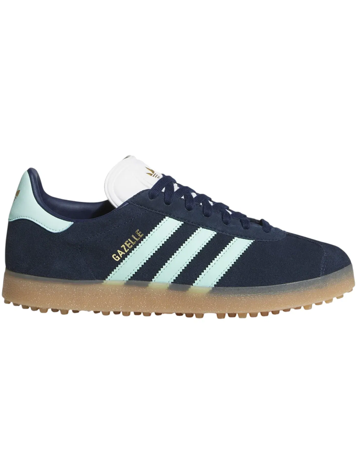 Мужские шиповки для гольфа Adidas Gazelle Spikeless Golf — изображение 1 из 1, индиго прозрачный белый