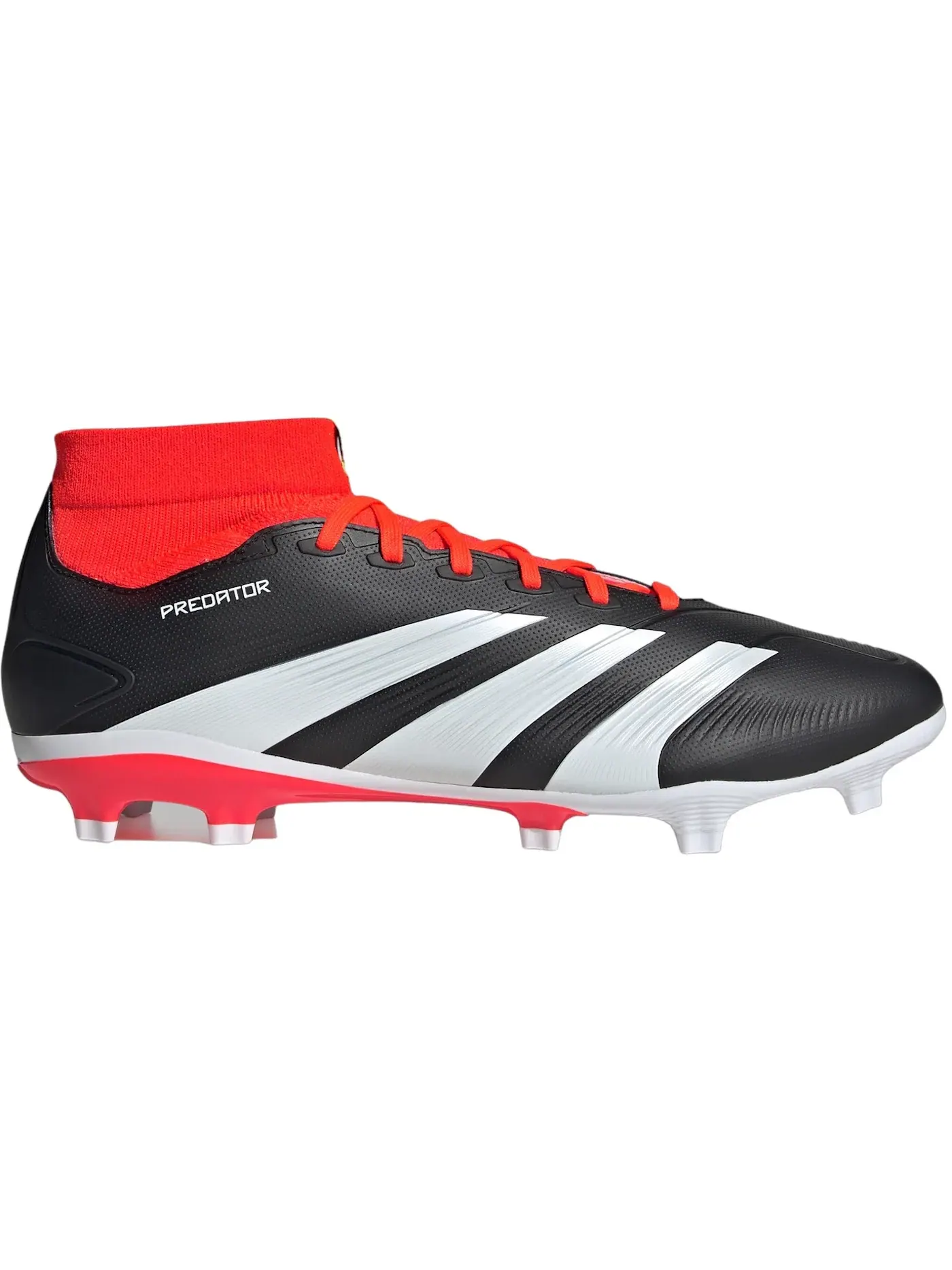 Мужские бутсы для футбола с высоким захватом Adidas Predator 24 League FG — изображение 1 из 1, черный белый красный