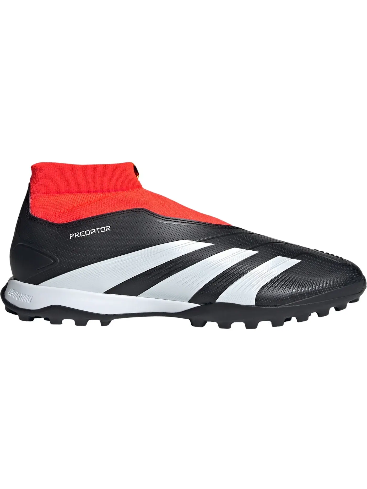 Мужские бутсы с шнуровкой без шнурков Predator 24 League Laceless Turf Adidas — изображение 1 из 1, черный белый красный