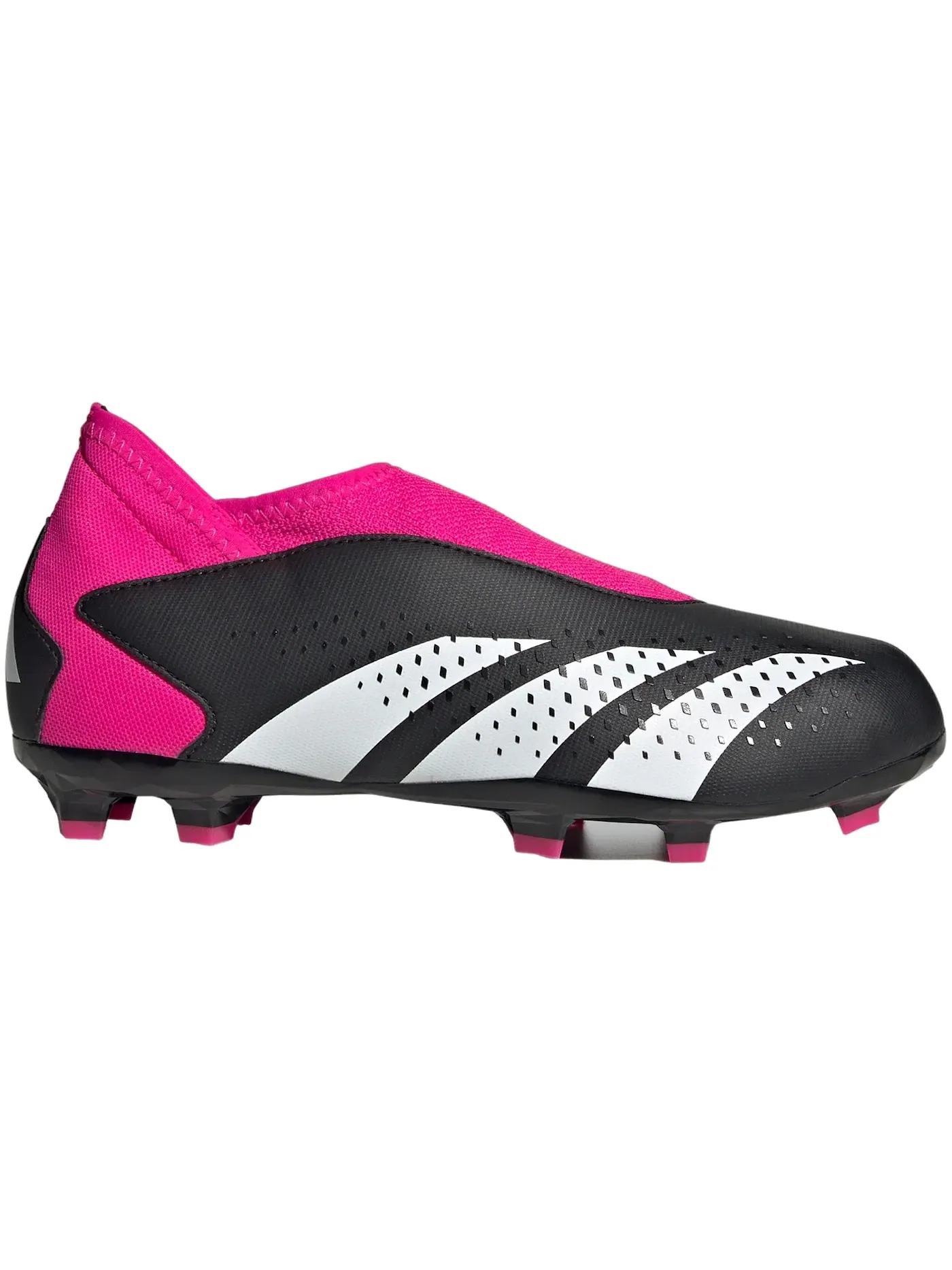 Детские бутсы Predator Accuracy.3 Laceless FG Adidas — изображение 1 из 1, черный белый розовый