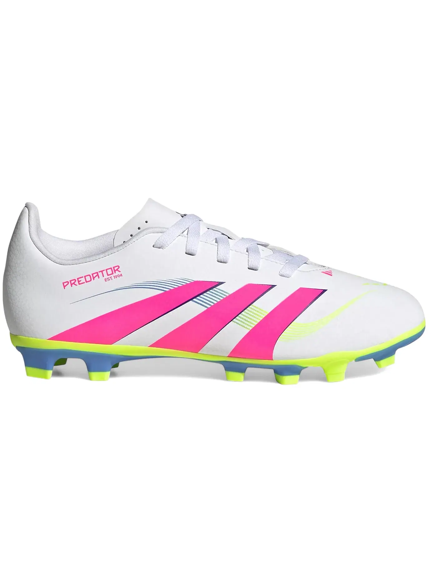 Детские бутсы с длинным рукавом Adidas Predator Club FG/MG — изображение 1 из 1, белый розовый