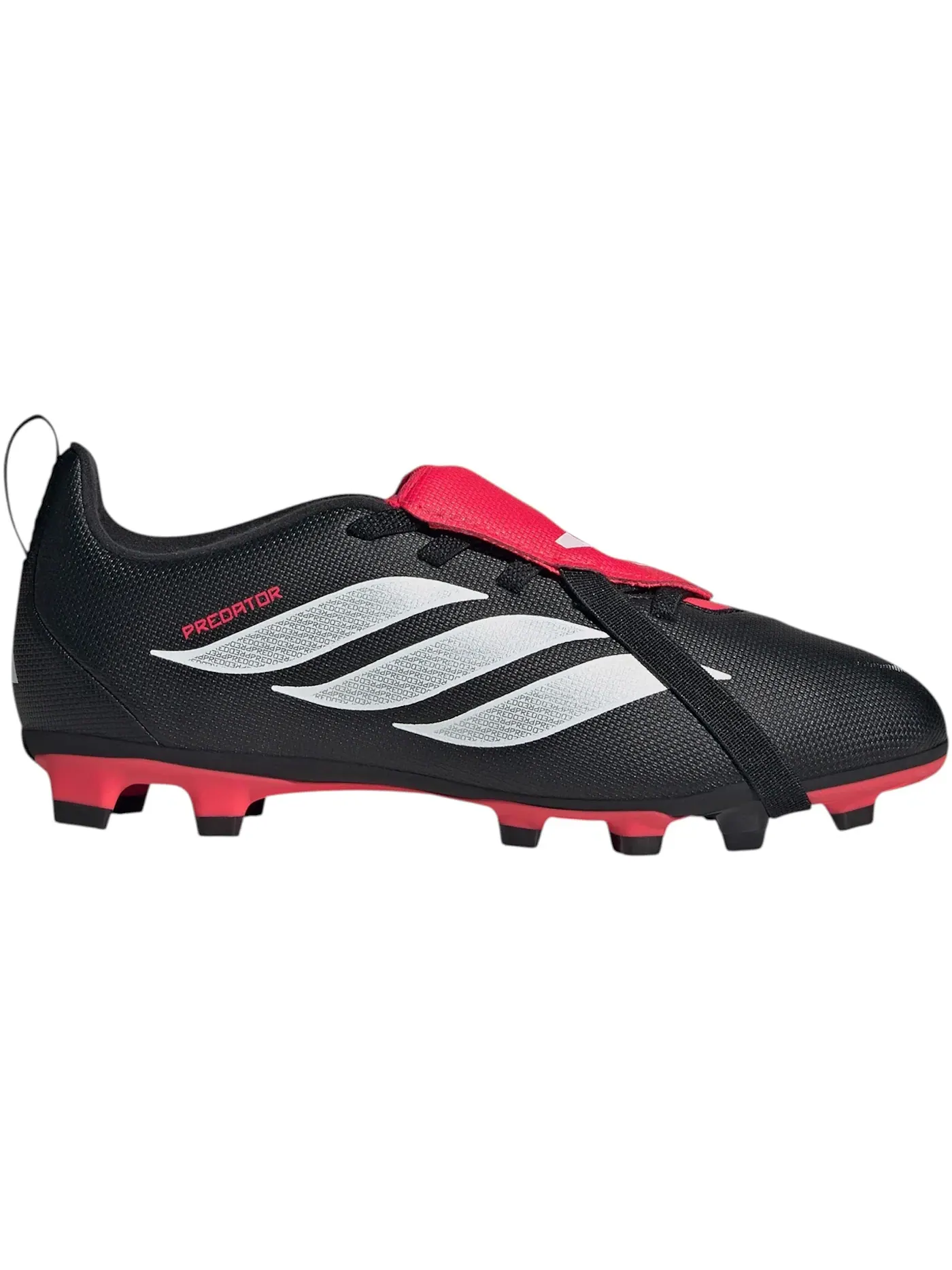 Детские бутсы Predator Club Fold-Over Tongue FG/MG Adidas — изображение 1 из 1, черный белый красный