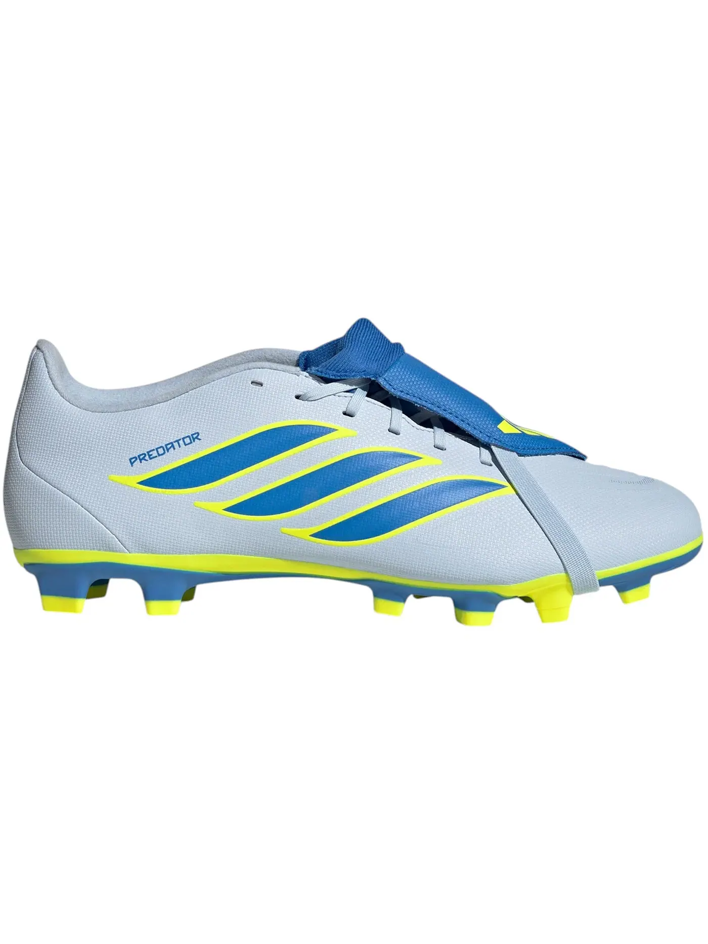 Мужские бутсы с откидным язычком Adidas Predator Club Fold-Over Tongue FG/MG — изображение 1 из 1, синий/желтый