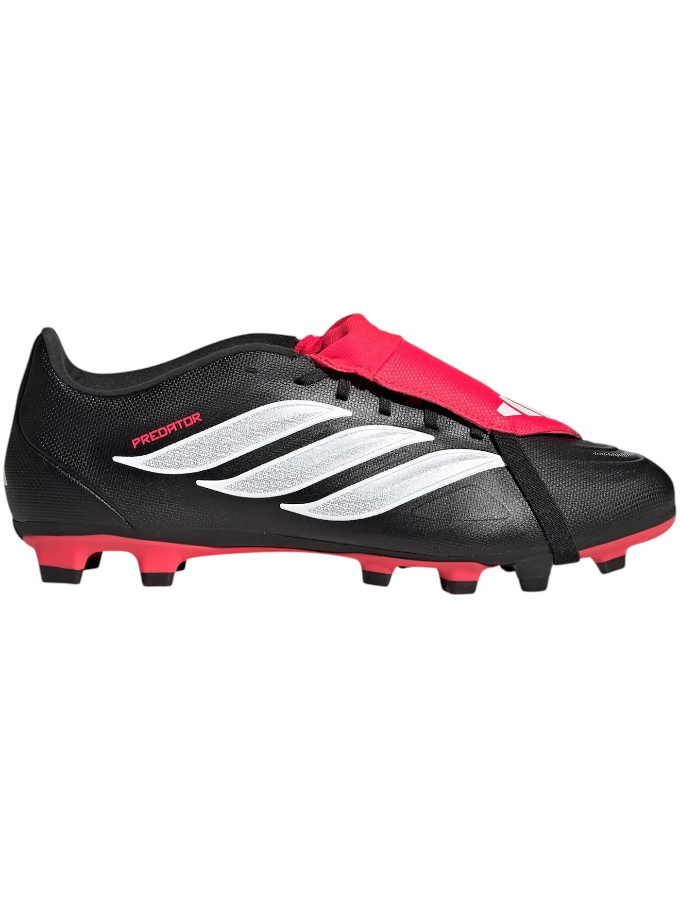 Мужские бутсы с откидным язычком Adidas Predator Club Fold-Over Tongue FG/MG — изображение 1 из 1, черный белый красный