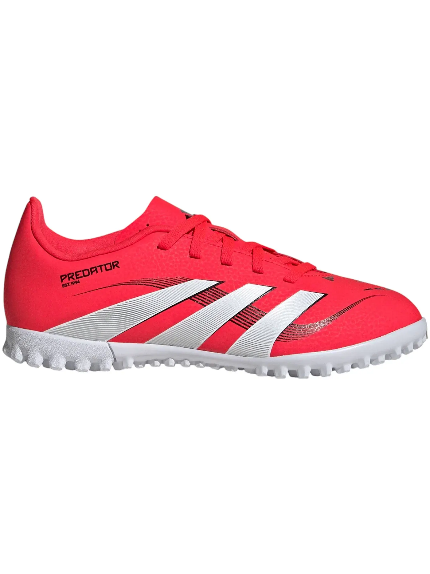 Детские бутсы для футбола с шипами для жесткого покрытия Adidas Predator Club Turf — изображение 1 из 1, красный/белый/черный