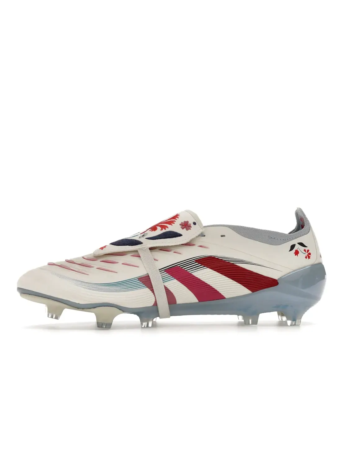 Мужские бутсы с откидным язычком Adidas Predator Elite Fold-Over Tongue FG — изображение 3 из 4, белый розовый