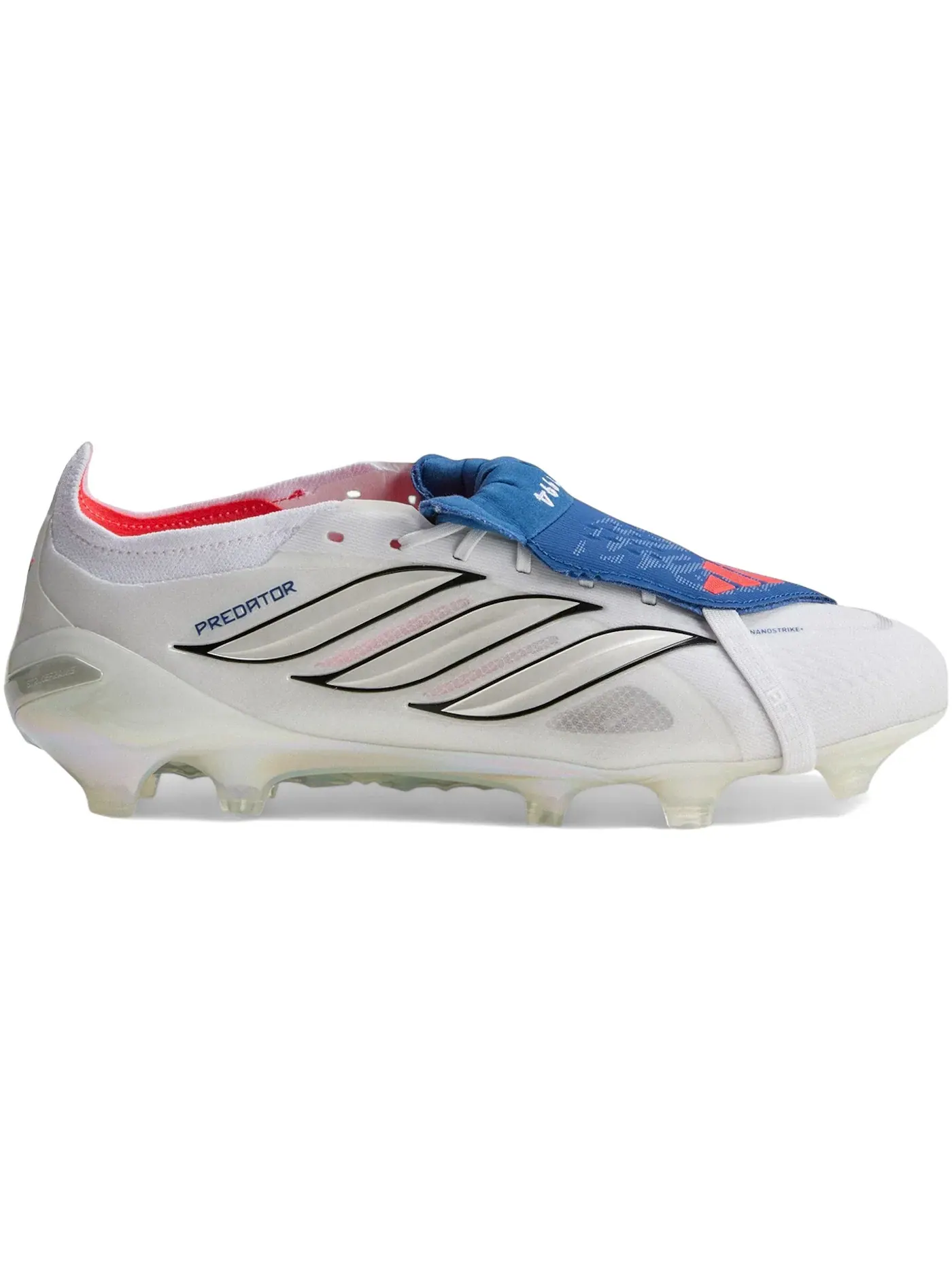 Мужские бутсы с откидным язычком Adidas Predator Elite Fold-Over Tongue FG — изображение 1 из 1, белый/металлик/синий