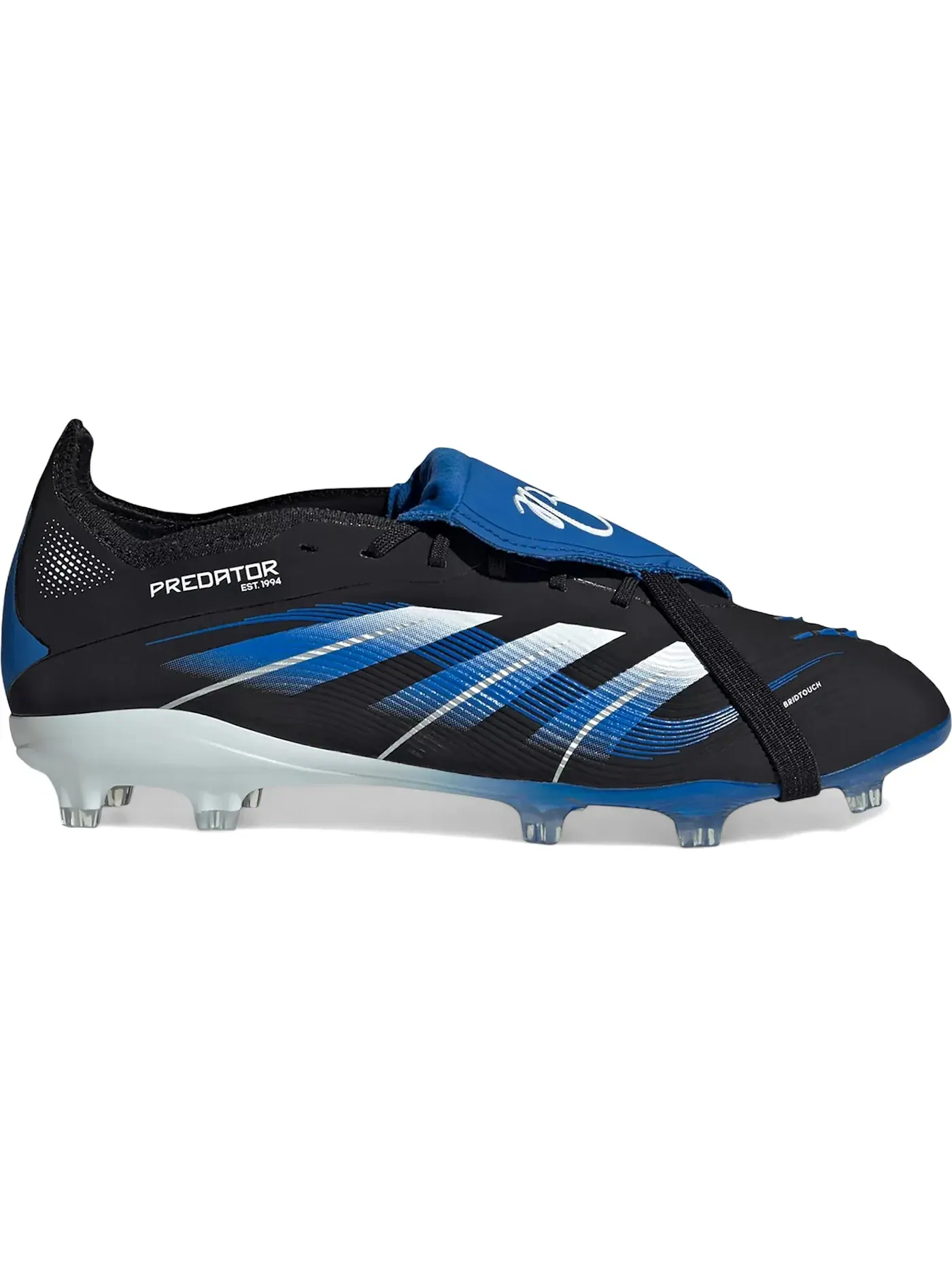 Детские бутсы с язычком-клапаном Adidas Predator Elite Fold Over Tongue FG — изображение 1 из 1, черный/белый/синий