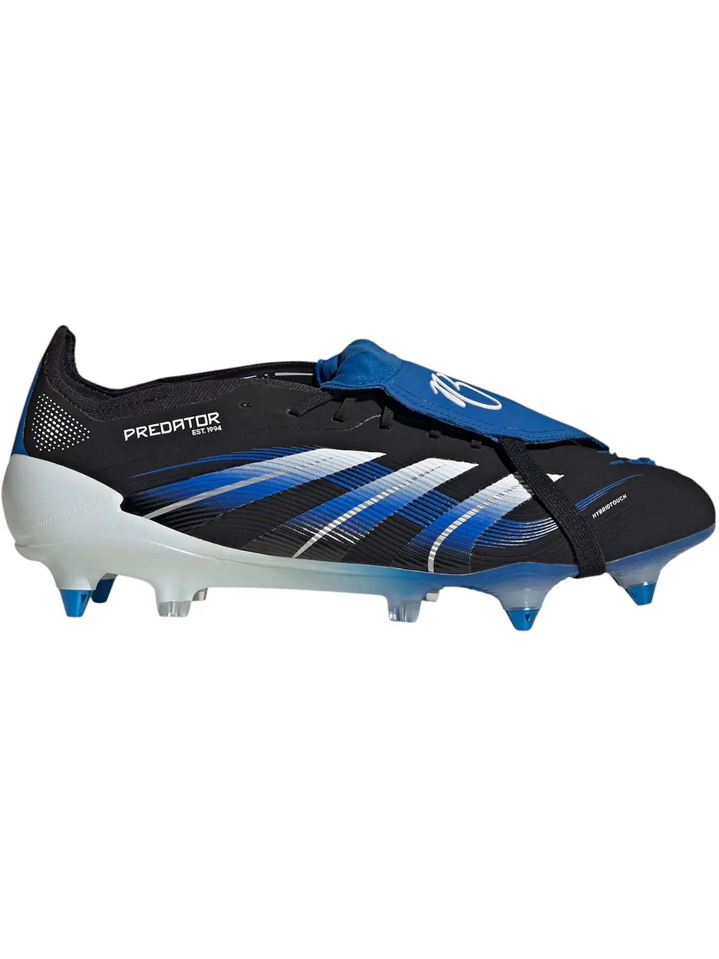 Мужские бутсы с откидным язычком Adidas Predator Elite Fold-Over Tongue SG — изображение 1 из 1, черный/белый/синий